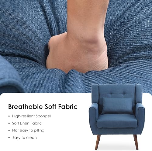 Miniatura 4 de Farini Silla decorativa moderna de mediados de siglo, color azul