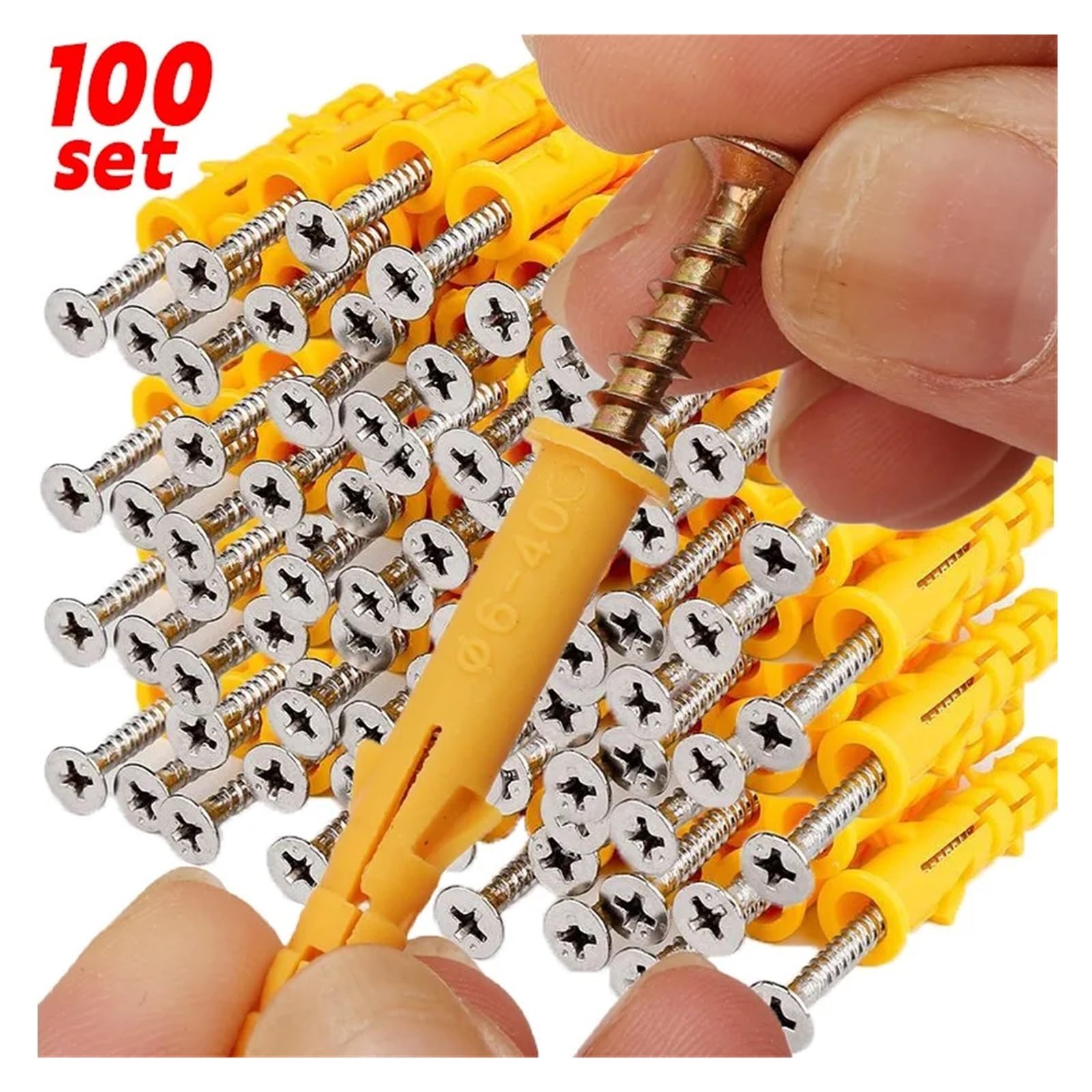Vite ad espansione autofilettante Viti for tubi in plastica Tassello di ancoraggio Tasselli a muro Kit(50 set(1bag),M6x80)
