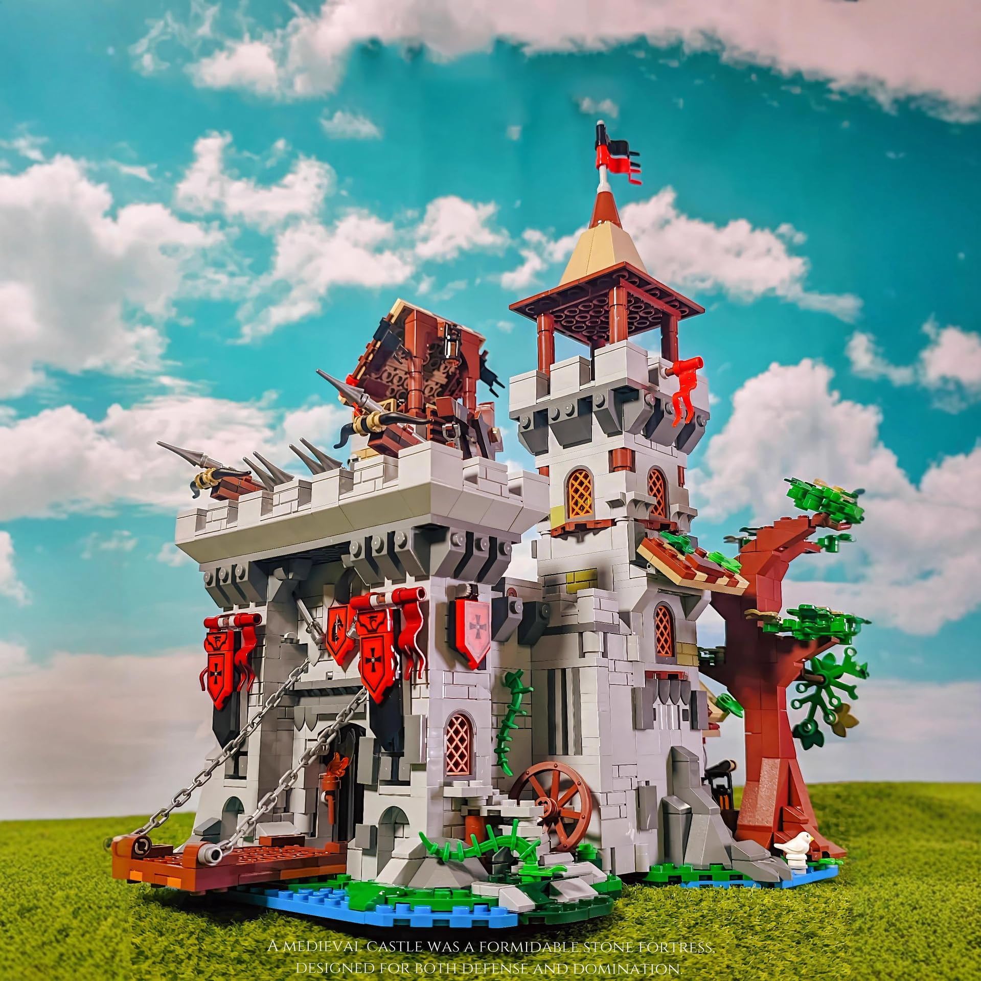 YILETKC Heilige Ritterburg Bausteine Bausatz, 2568 Teile Schloss Klemmbausteine Bauklötze Modellbausätze, MOC Bausteine Architektur Spielzeug Modell Set, Geschenk für Teenager und Erwachsene