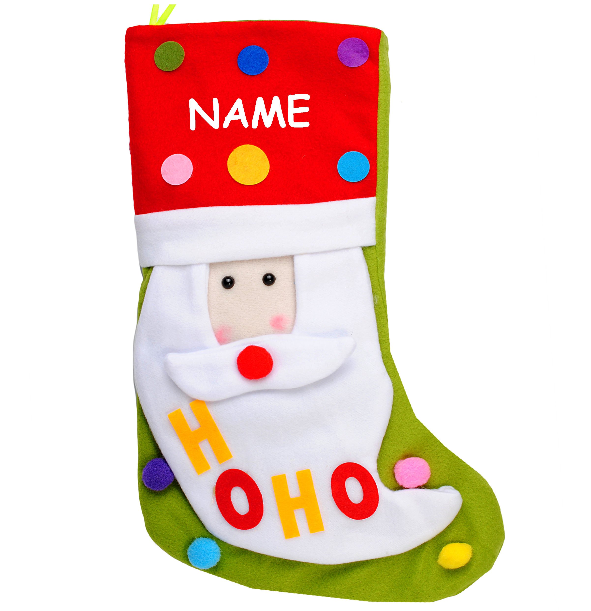 alles-meine.de GmbH 5 Stück XL - Weihnachtssocken & Filzstrümpfe - 3-D Effekt - Weihnachtsmann/Nikolaus/Santa Clause - incl. Name - 50 cm - Nikolausstiefel - Nikolausst..