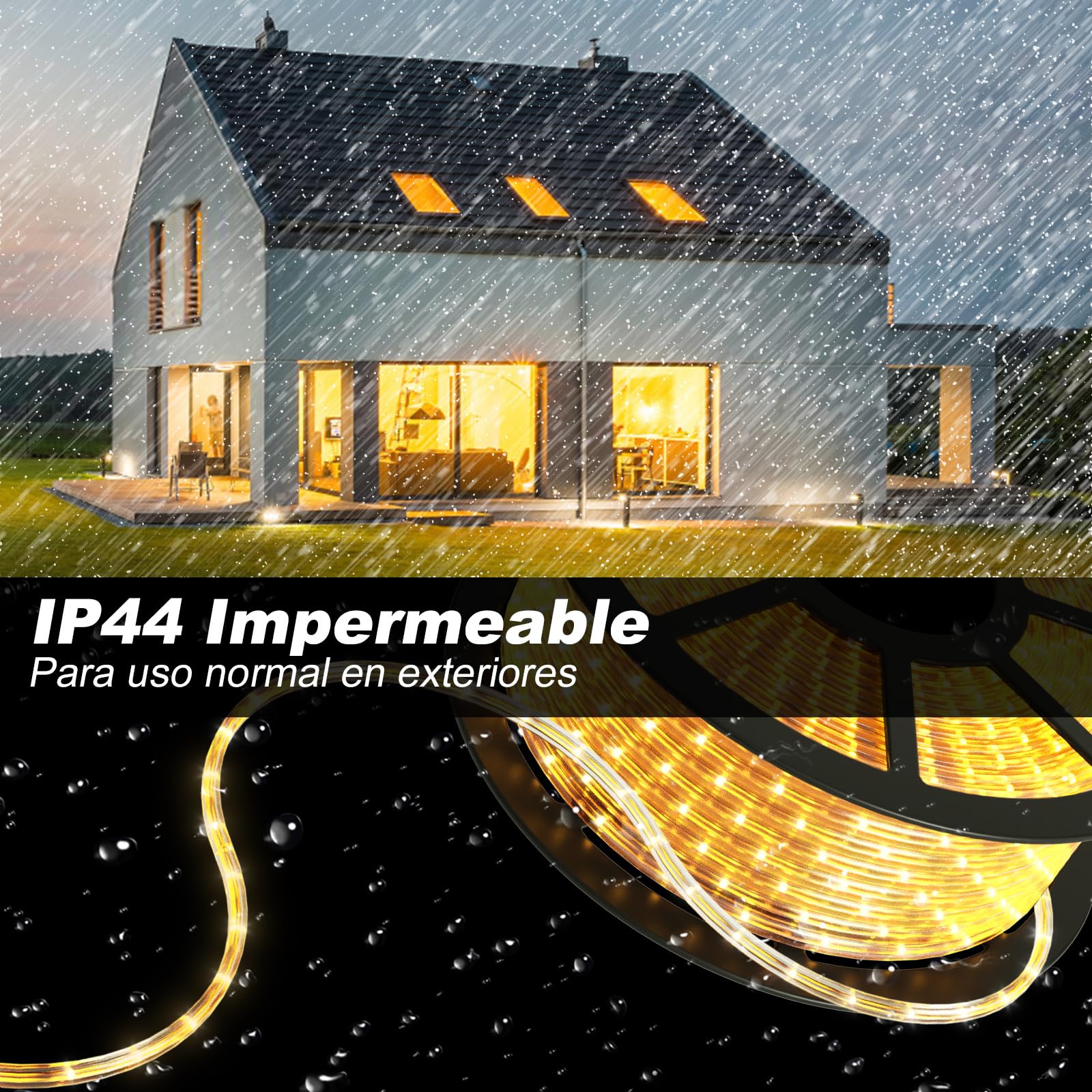 GOPLUS Luz Manguera 10/20/30 M, Tira de LED Impermeable, LED Luces de Navidad para Decoración Exterior Interior Fiesta Jardín Hogar, Blanca Cálida (30 m)