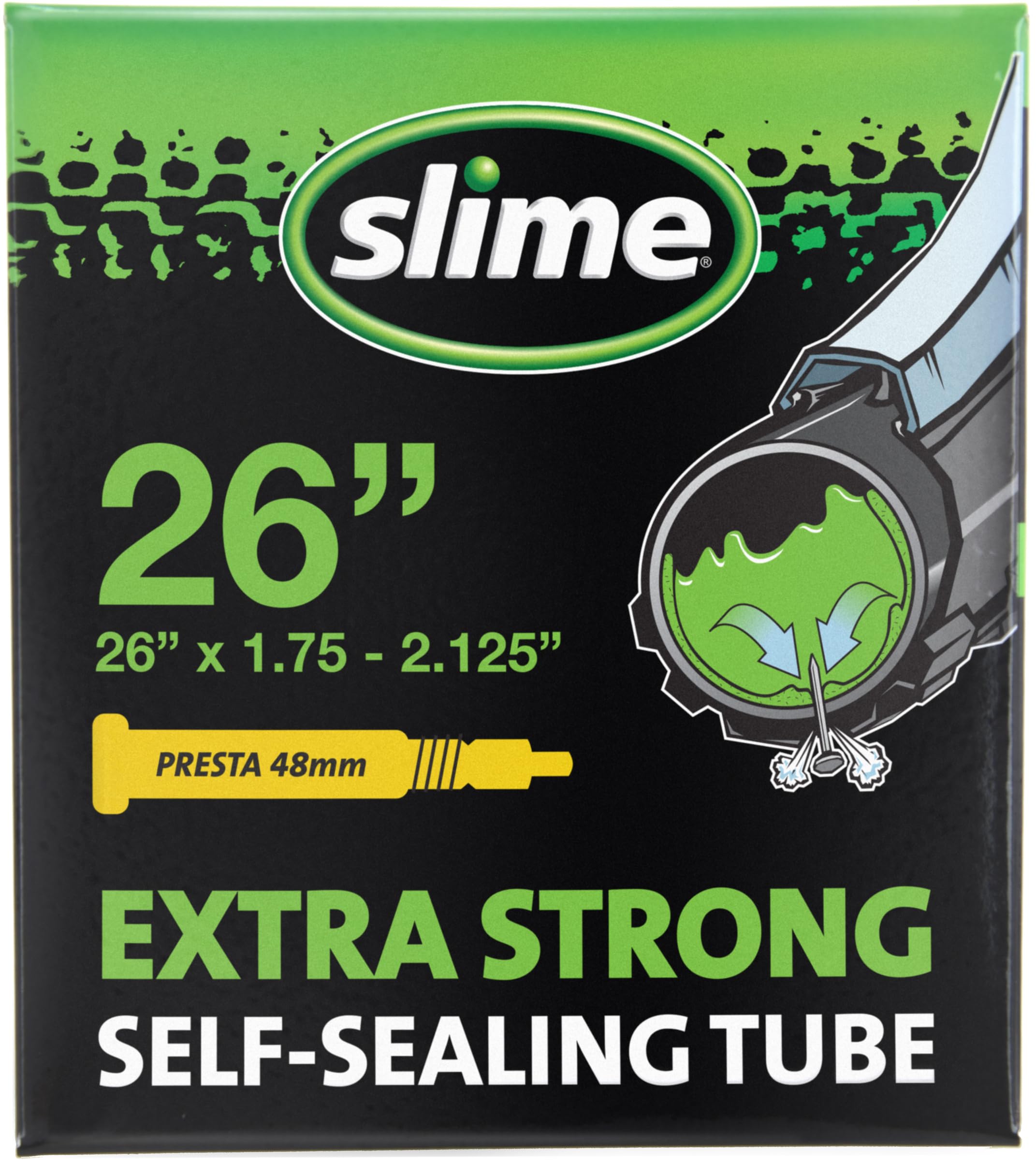 Slime Bike Inner Tube with Slime Puncture Sealant, Self Sealing, Prevent and Repair