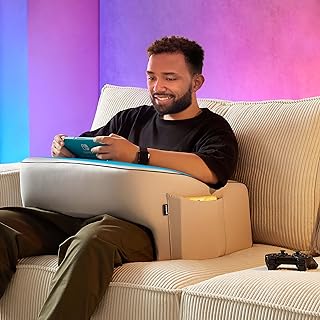 Reading Pillow for Gaming, Large Arm Rest Pillow, Memory Foam Bed Rest Pillow for Reading, Working, Playing Steam Deck Switch or Sitting in Bed Floor Sofa(Grey)