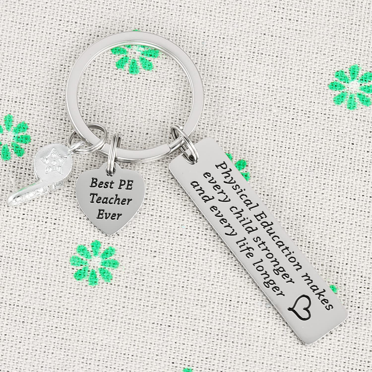 Ahaeth PE Teacher Gifts Keychain for Men and Women - Physical Education Professor Retirement Jewelry from Student - Gym Keychain