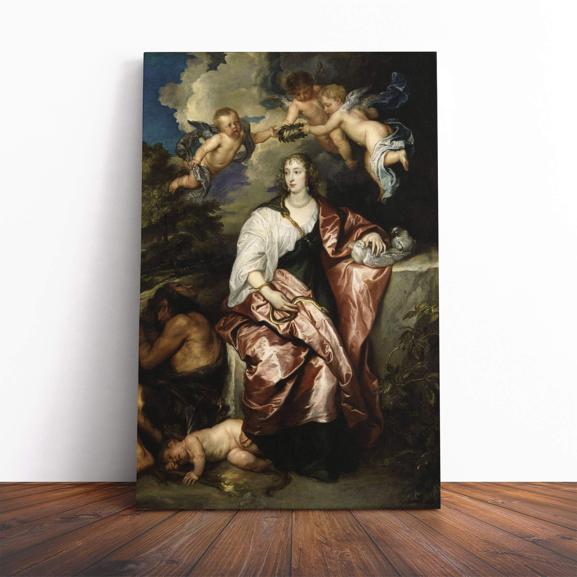 Anthony Van Dyck Lady Digby Canvas Print | Gallery Wrapped 30mm Frame Wall Art | 24x16 inches | Ready to Hang | Modern People Picture | Living Room Bedroom Lounge Office