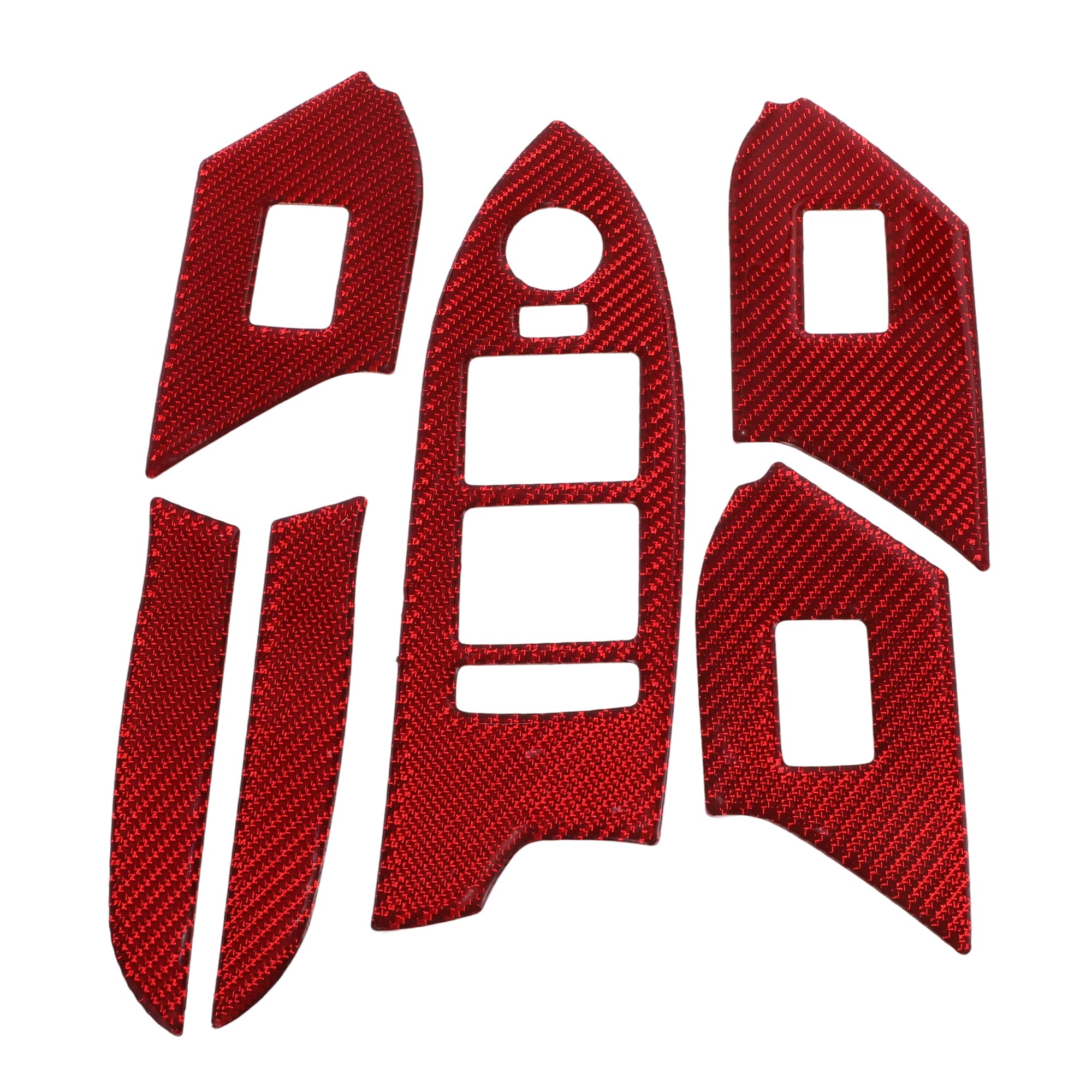 Window Lift Switch Panel Trim Cover for Cadillac CTS 2014-2019 Front Rear Car Door Window Control Button Interior Accessories Carbon Fiber Red