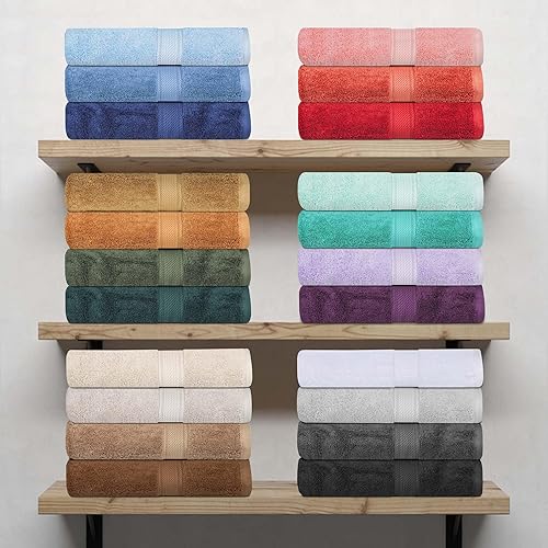 Miniatura 9 de SUPERIOR - Juego de toallas de algodón egipcio de 28.22 ozm, incluye 2 toallas de baño, 2 toallas de mano, 2 toallas para la cara, artículos