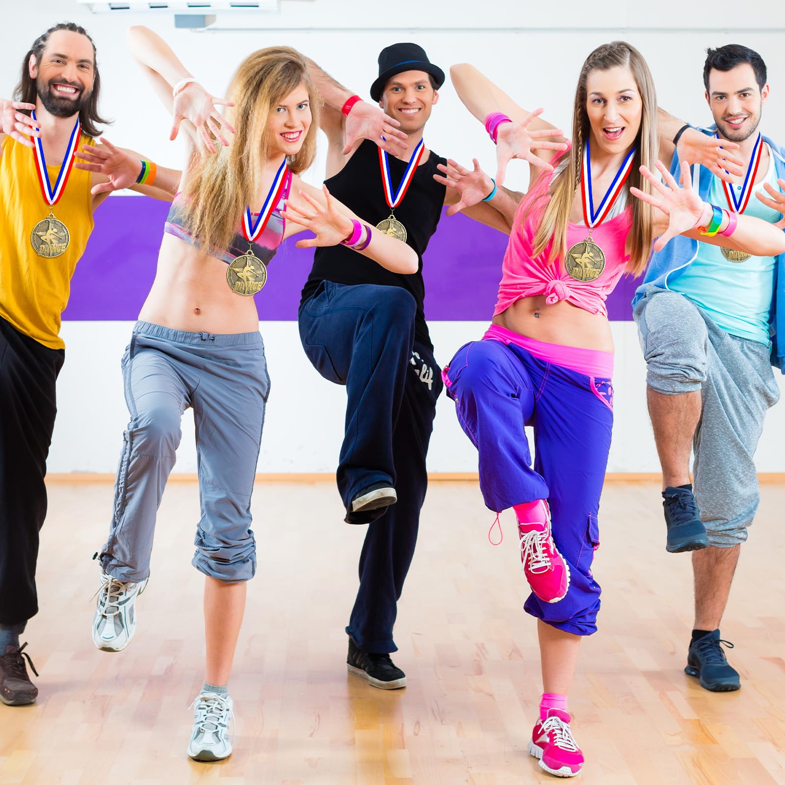 Quelay 30 medallas de Premio de 2 Pulgadas, medallas de Oro a Granel con Cintas para el Cuello, Trofeo de Metal, Regalo para torneos, competiciones, Fiestas, niños y Adultos