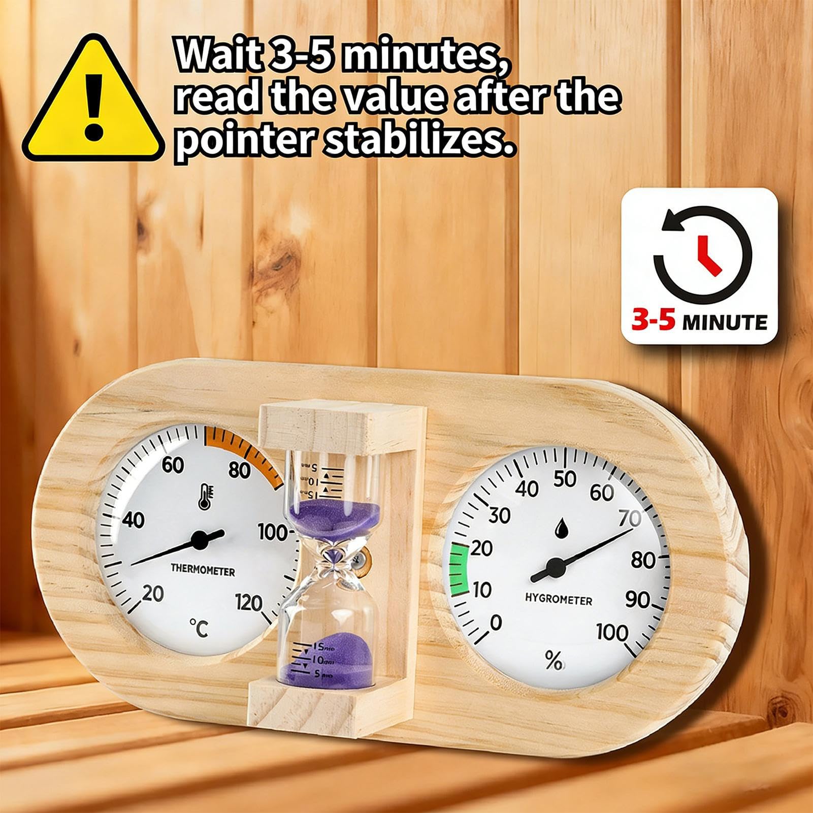 Piaseczny Timer Do Sauny Miernik Wilgotności z Funkcją Odliczania 15 Minut