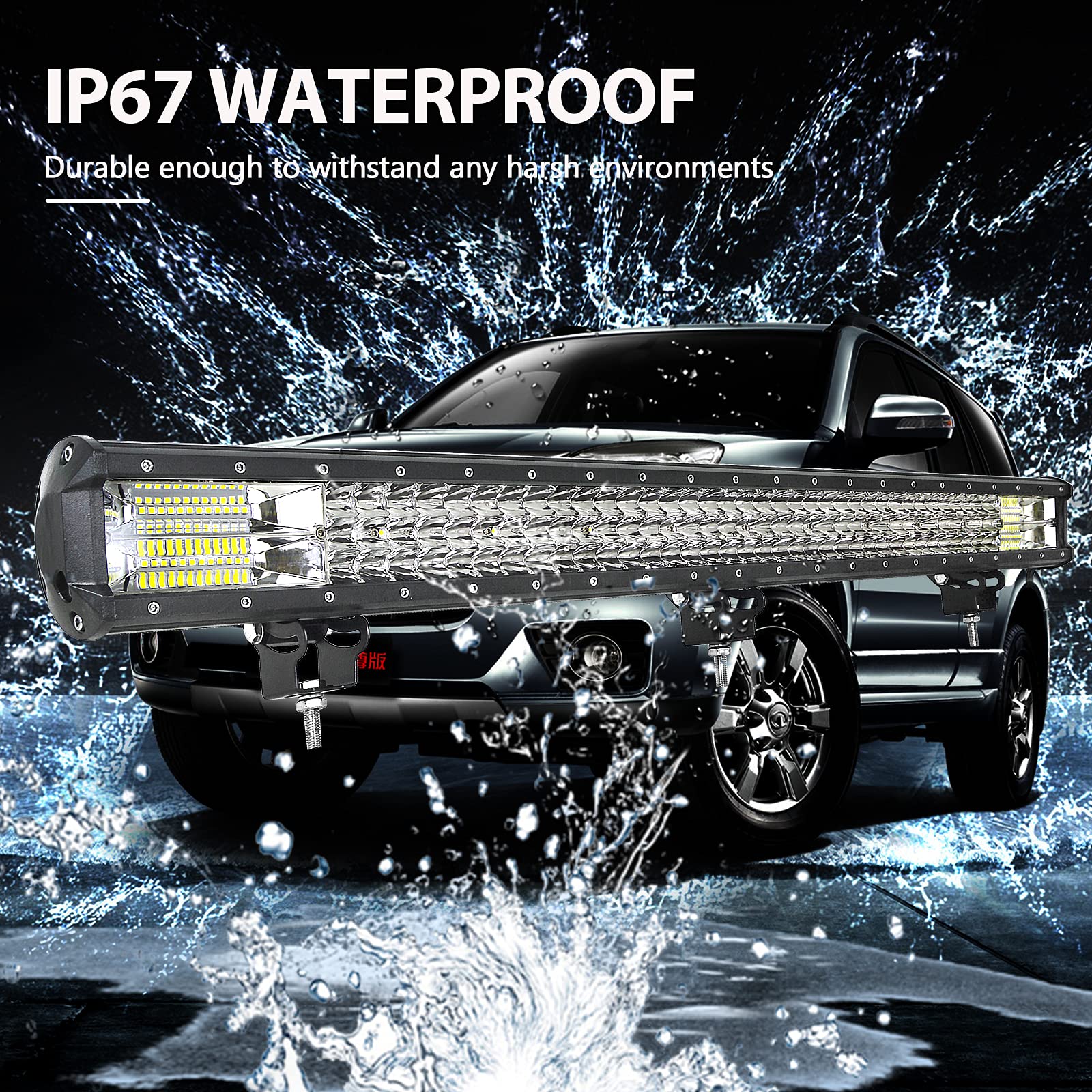 PICAA Reflektor roboczy LED, 86 cm, 468 W, belka świetlna, 12 V, 24 V, 6000 K, dodatkowy reflektor do baru, reflektor punktowy, oświetlenie robocze, do SUV, offroad, ATV, traktora, 4 x 4
