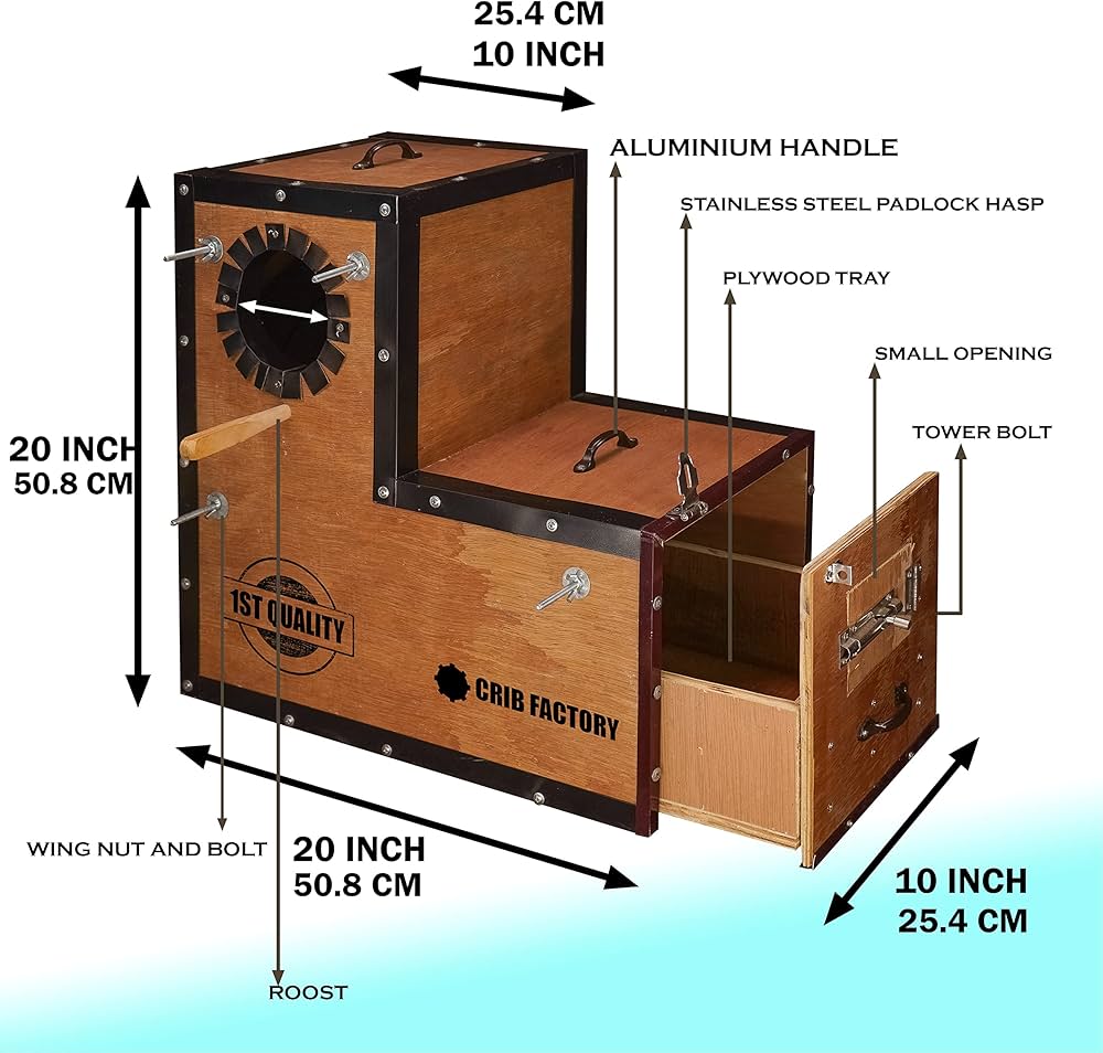 Crib factory Standard Size Breeding Box for Gray Parrot/Amazon