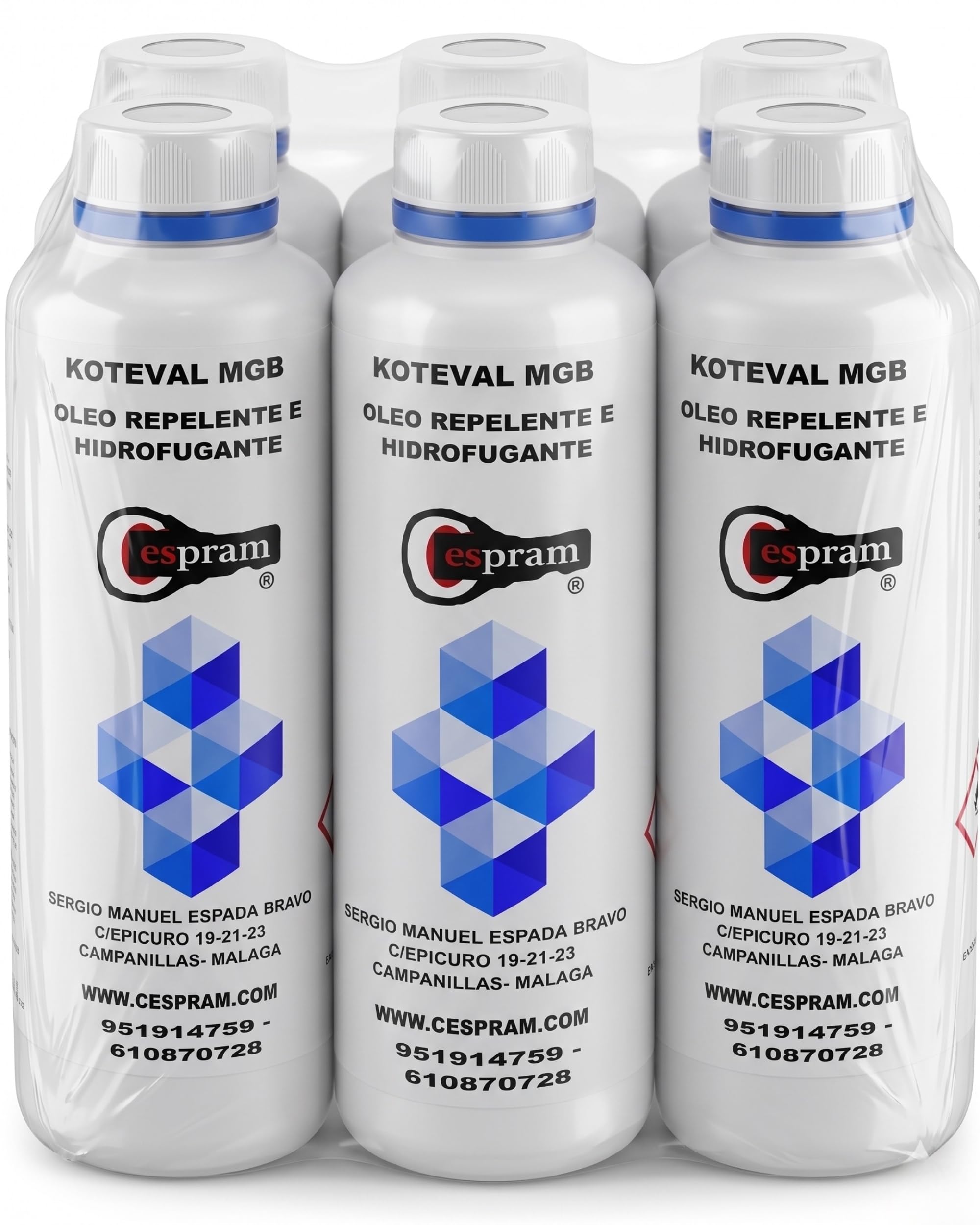 KOTEVAL MGB Pack 6x1 L (6 Litros) Antimanchas para Mármol, Granito y Piedra Natural, Protector Hidrófugo Oleófugo Invisible, Ayuda a Repeler Agua, Grasa y Suciedad en Superficies Porosas