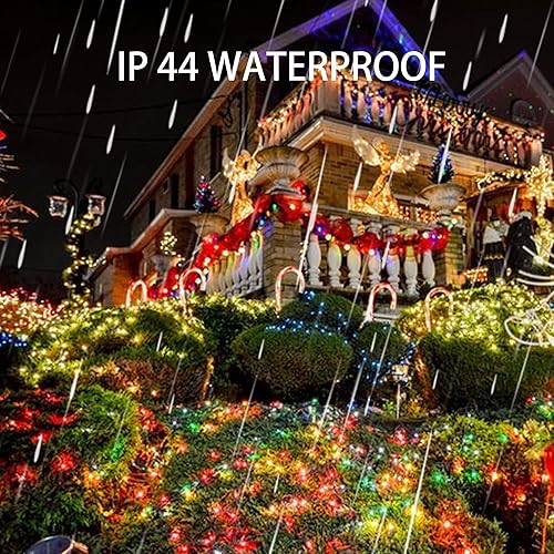 Miniatura 7 de Dazzle Bright Paquete de 4 tiras de luces solares para exteriores, total de 160 pies, 480 luces LED solares impermeables, 8 modos, luces de alambre