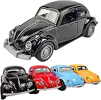 Fusquinha Carrinho Miniatura Ferro Fricção Abre Porta Clássico Colecionável (Preto)