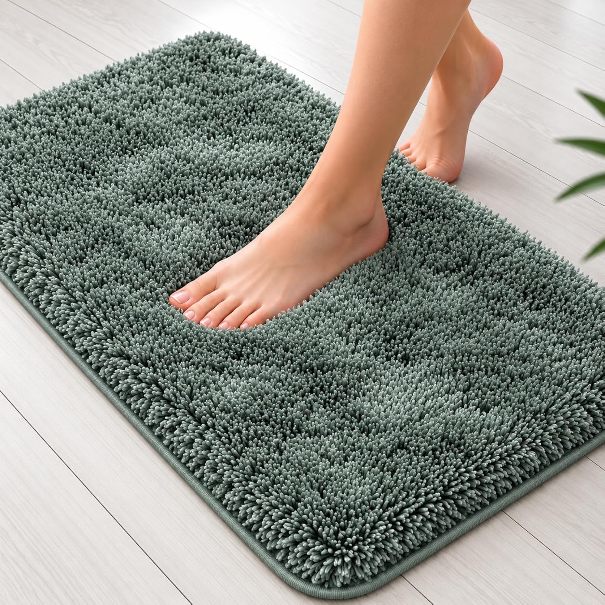 Microfiber Solid Rectangle Anti-Skid Bath Mat