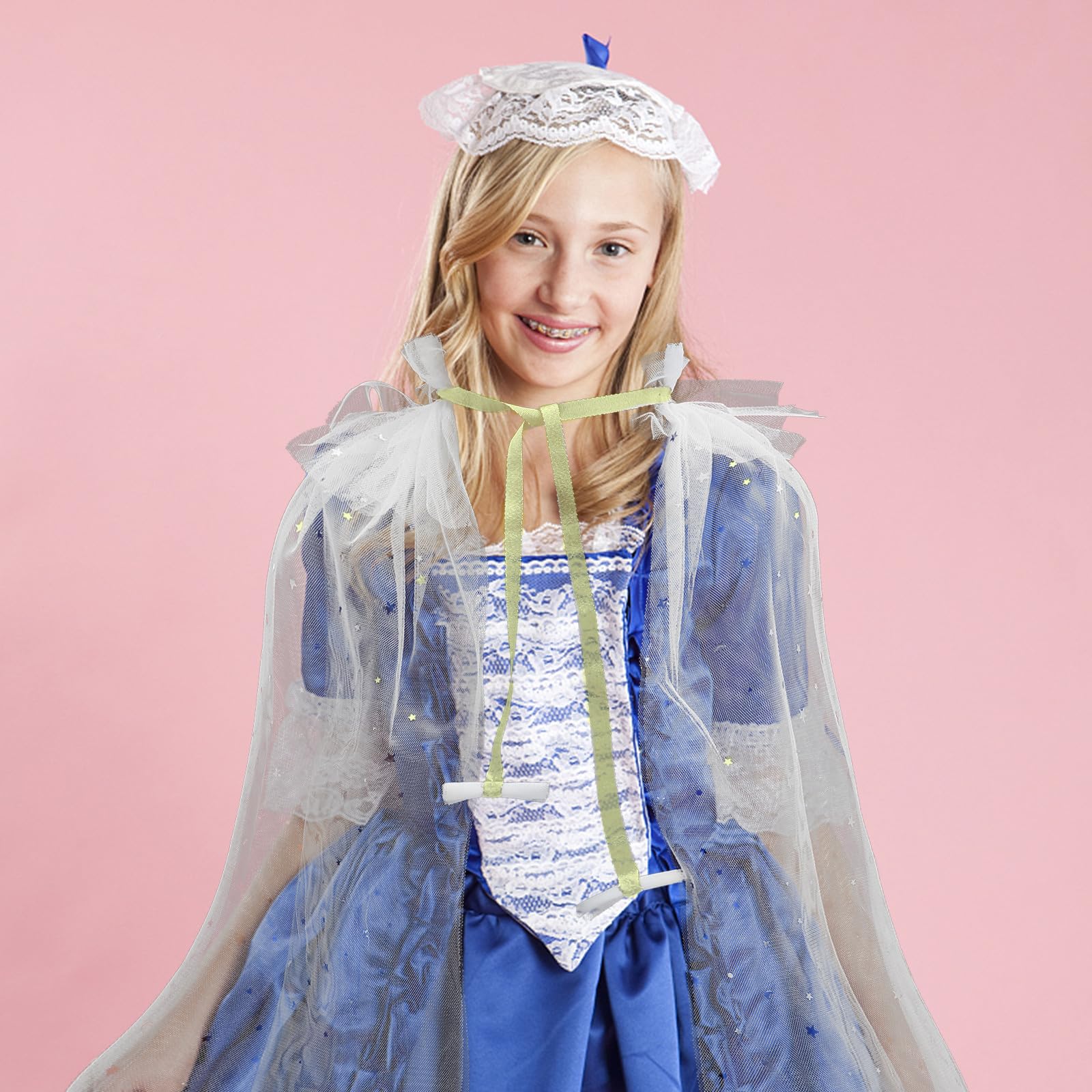 ABOOFAN Capa de Gasa Color Claro para Niñas, Disfraz Infantil Fácil de Poner y Quitar, Adecuado para Fiestas de Cumpleaños y Disfraces de Cosplay