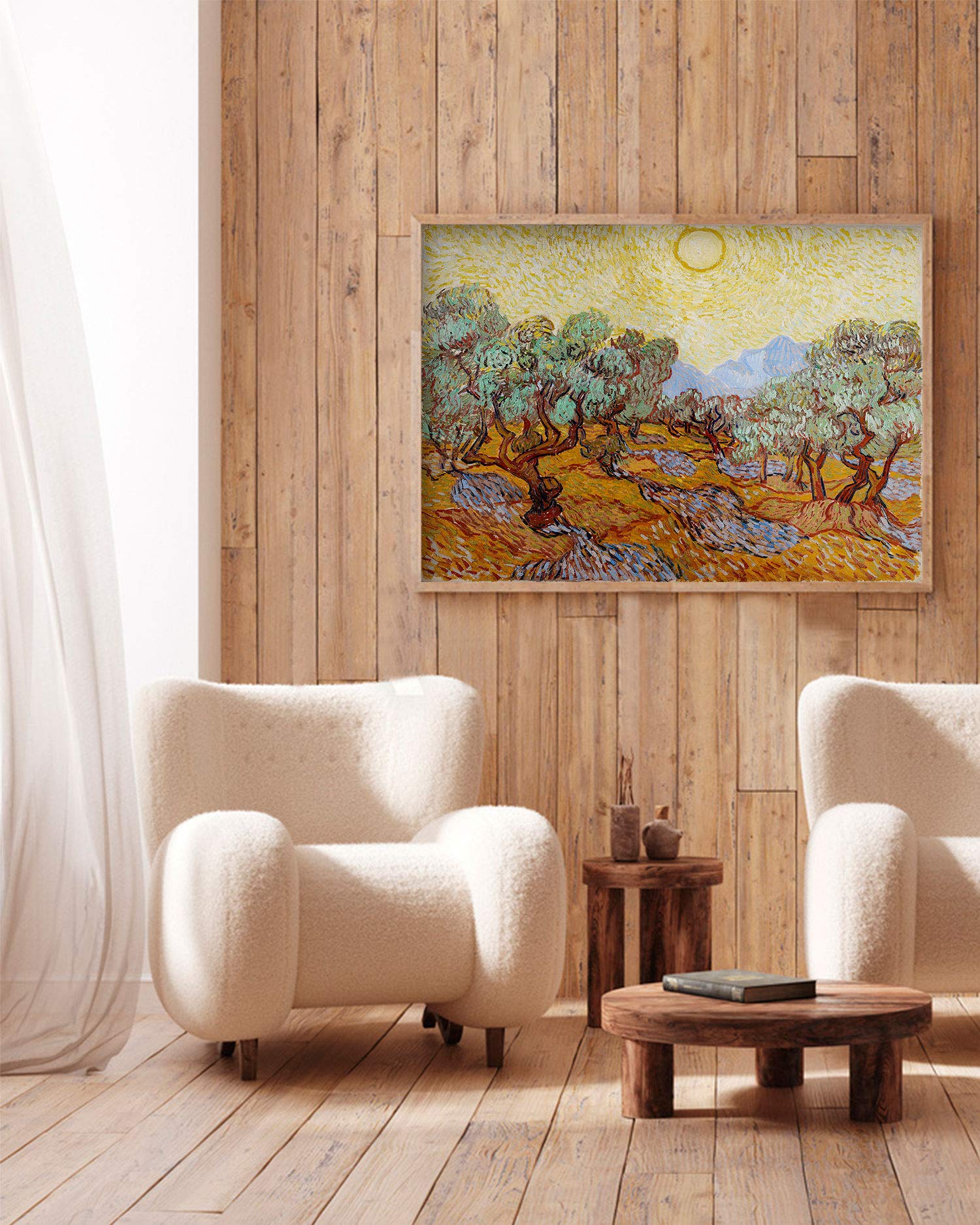 Panorama Lienzo Van Gogh Los Olivos 100x70 cm - Bastidor Incluido - Cuadros Decorativos para Salón - Decoración Moderna