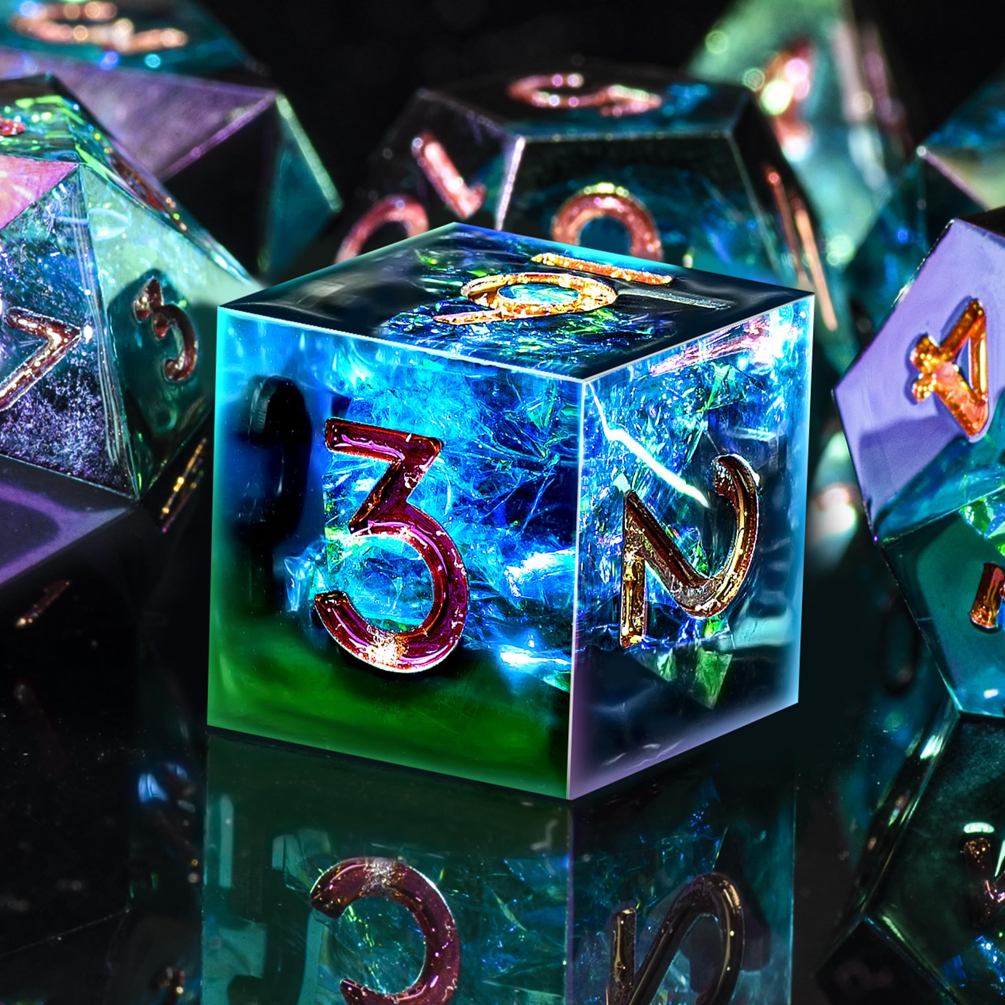 SIQUK 7PCS DND Dice 7 Die Polyhedral Dice D4 D6 D8 D10 D12 D20 D% Polyhedral Dice Set for Dungeons and Dragons D&D RPG MTG