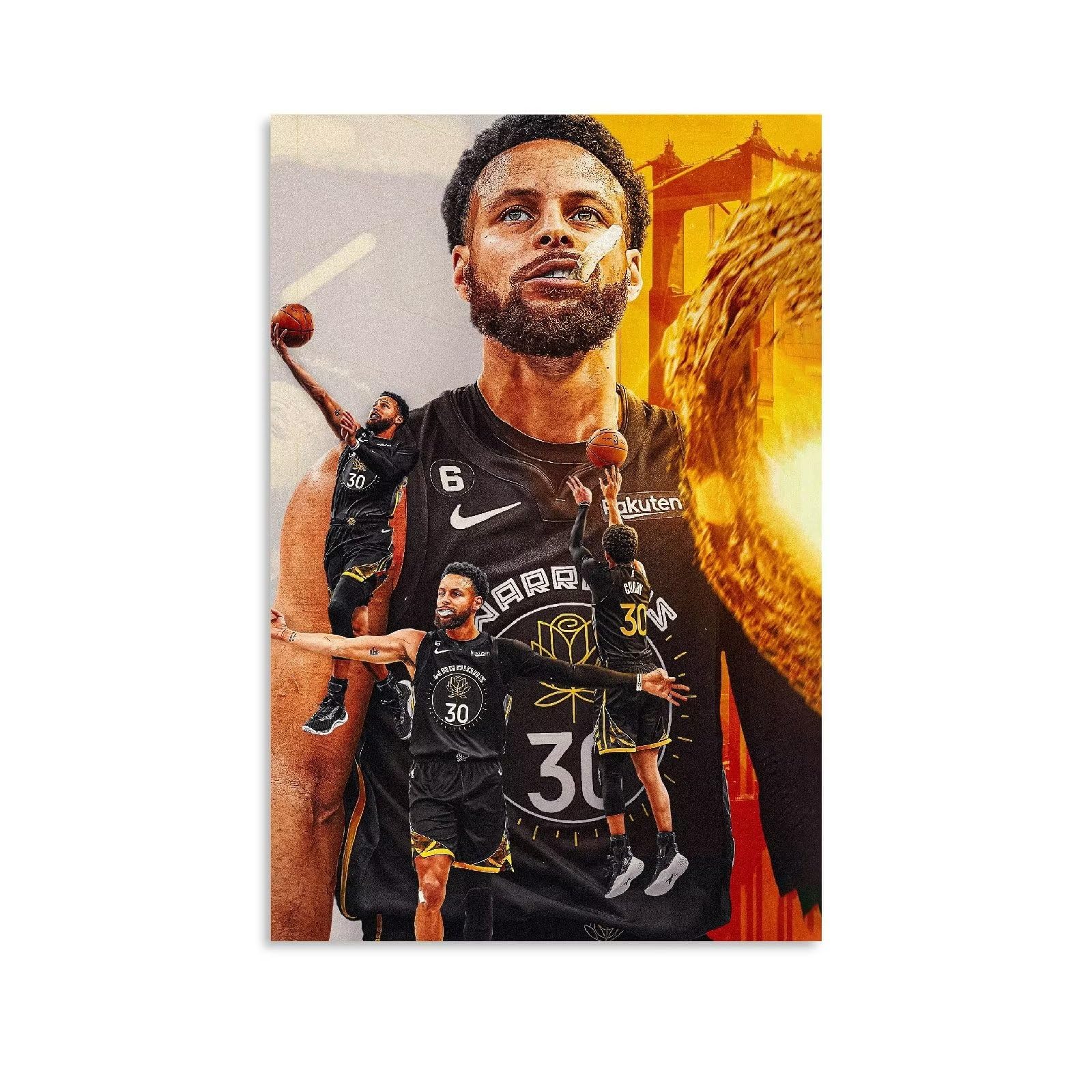 JADESA Baskteball Star Stephen Poster Curry 12x18inches Unframed Wall Art Morden Home Decoration Artistic Gifts For Basketball Funs Room Aesthetic