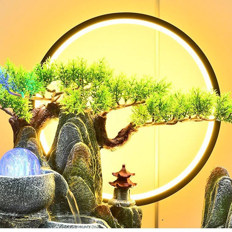 すいげつくうぜん 景観モデル大型水の噴水 和風デザイン LED