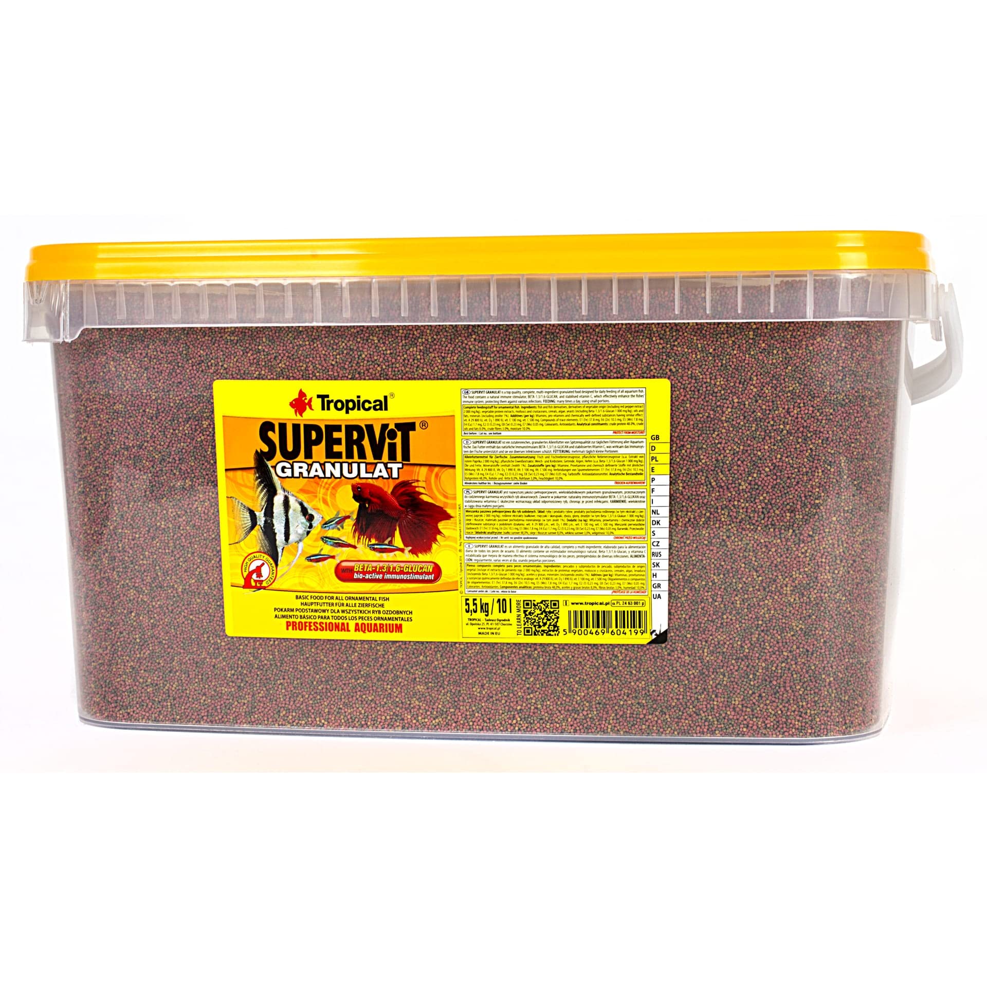 Tropical SUPERVIT GRANULAT 10L / 5,5kg - Alimento granulado, básico para Todos los Peces Ornamentales