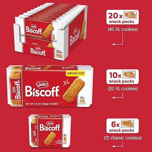 Miniatura 3 de Lotus Biscoff Cookies, galletas caramelizadas, 160 galletas (8 fundas de 10 paquetes de dos paquetes de tamaño XL, dos paquetes), veganas, 8.8 onzas