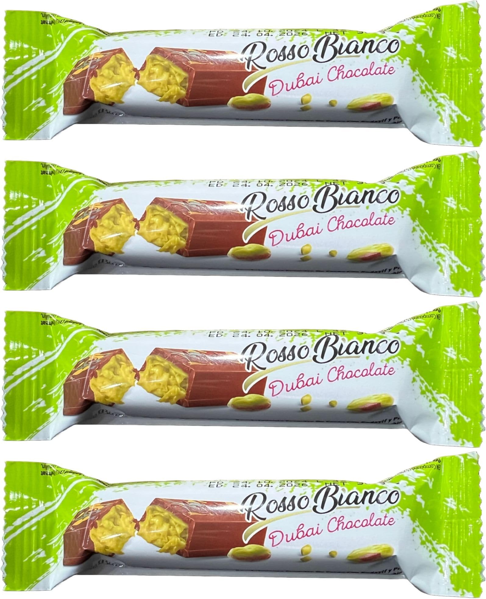 Rosso Bianco Dubai Chocolate 4x36gr (Pack of 4)