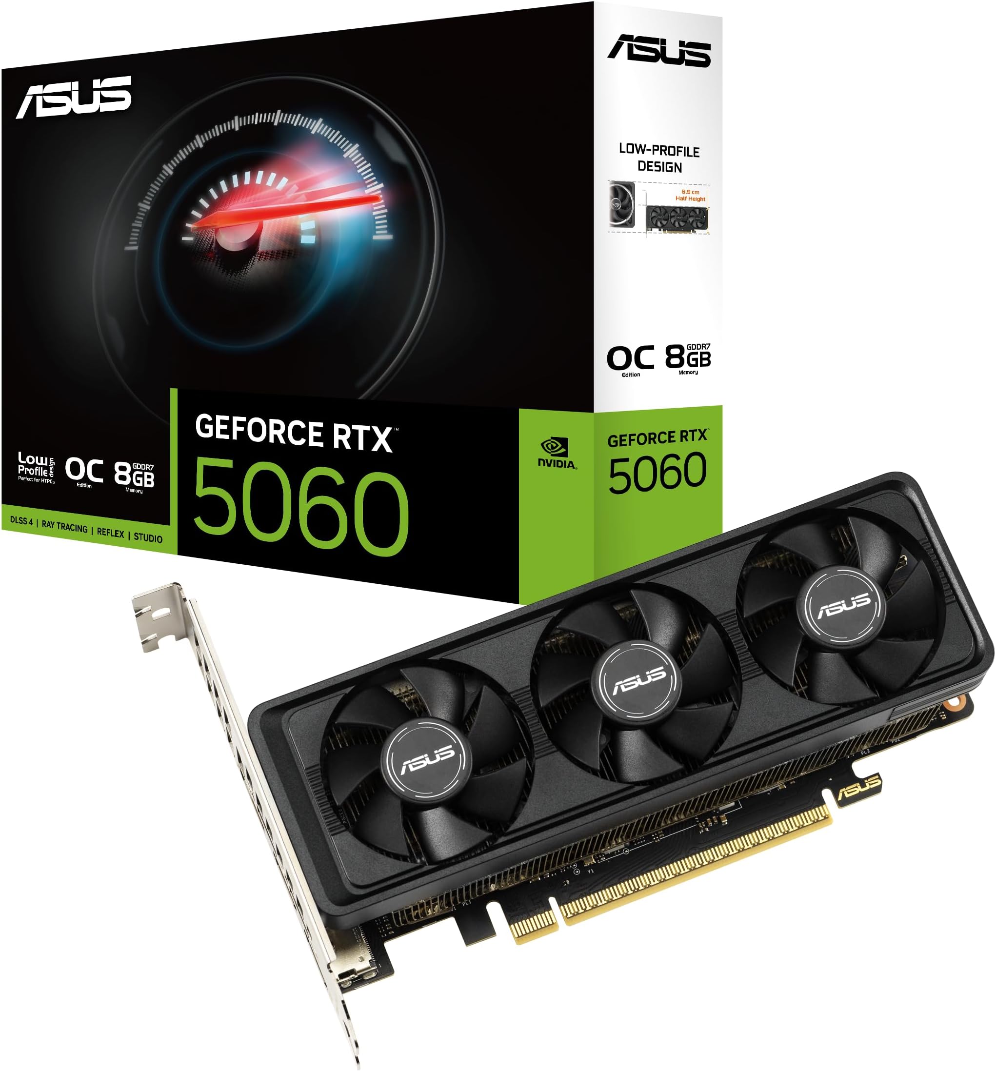 ASUS GeForce RTX 5060 LP BRK 8GB GDDR7 Graphics Card (PCIe 5.0, 8GB GDDR7, HDMI/DP 2.1, Low-profile Design, IP5X Dust Resistance)