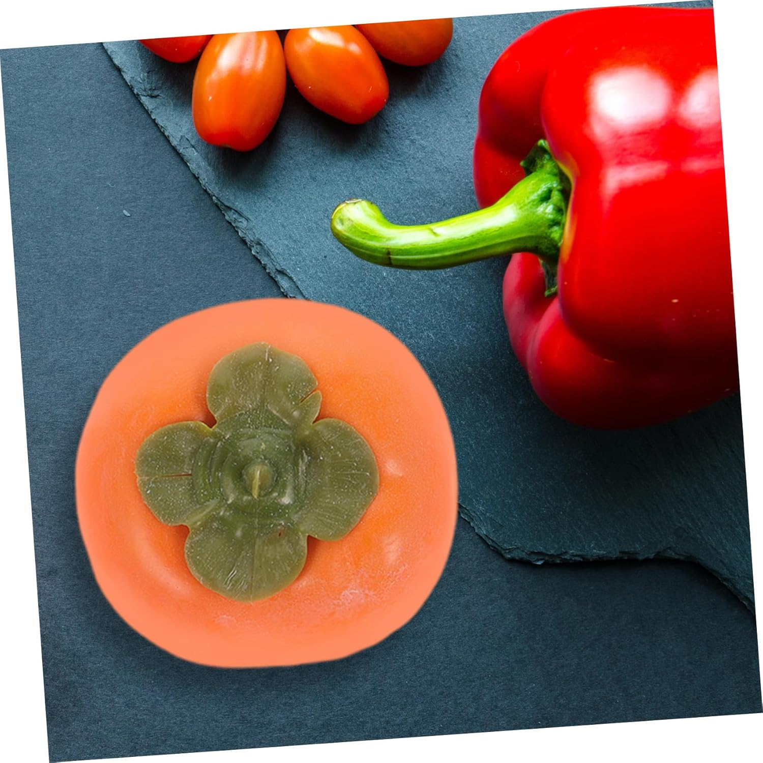 3sets Lifelike Artificial Persimmon Decor Fruits Realistic Props for Home Party Photography and Early Childhood Teaching 6pcs*3