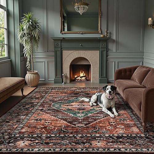 Miniatura 8 de Lahome Alfombra bohemia para pasillo, 2 x 7 pulgadas, resistente a las manchas, antideslizante, lavable, tapete de baño de 7 pies, ligero, con