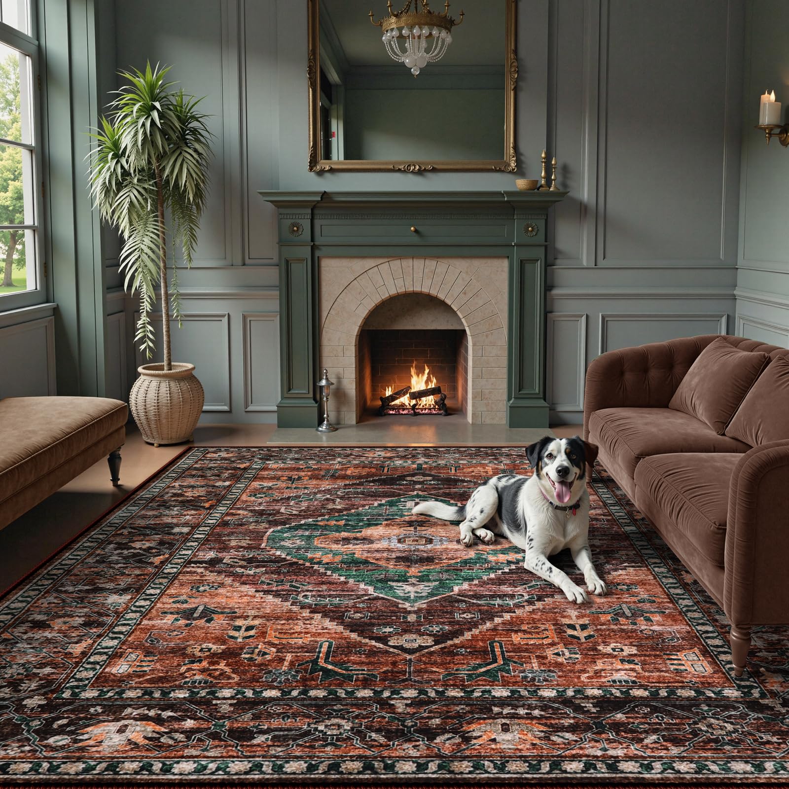 ラグ Amazon.com: Lahome 6x9 Rugs for Living Room - Washable Non-Slip
