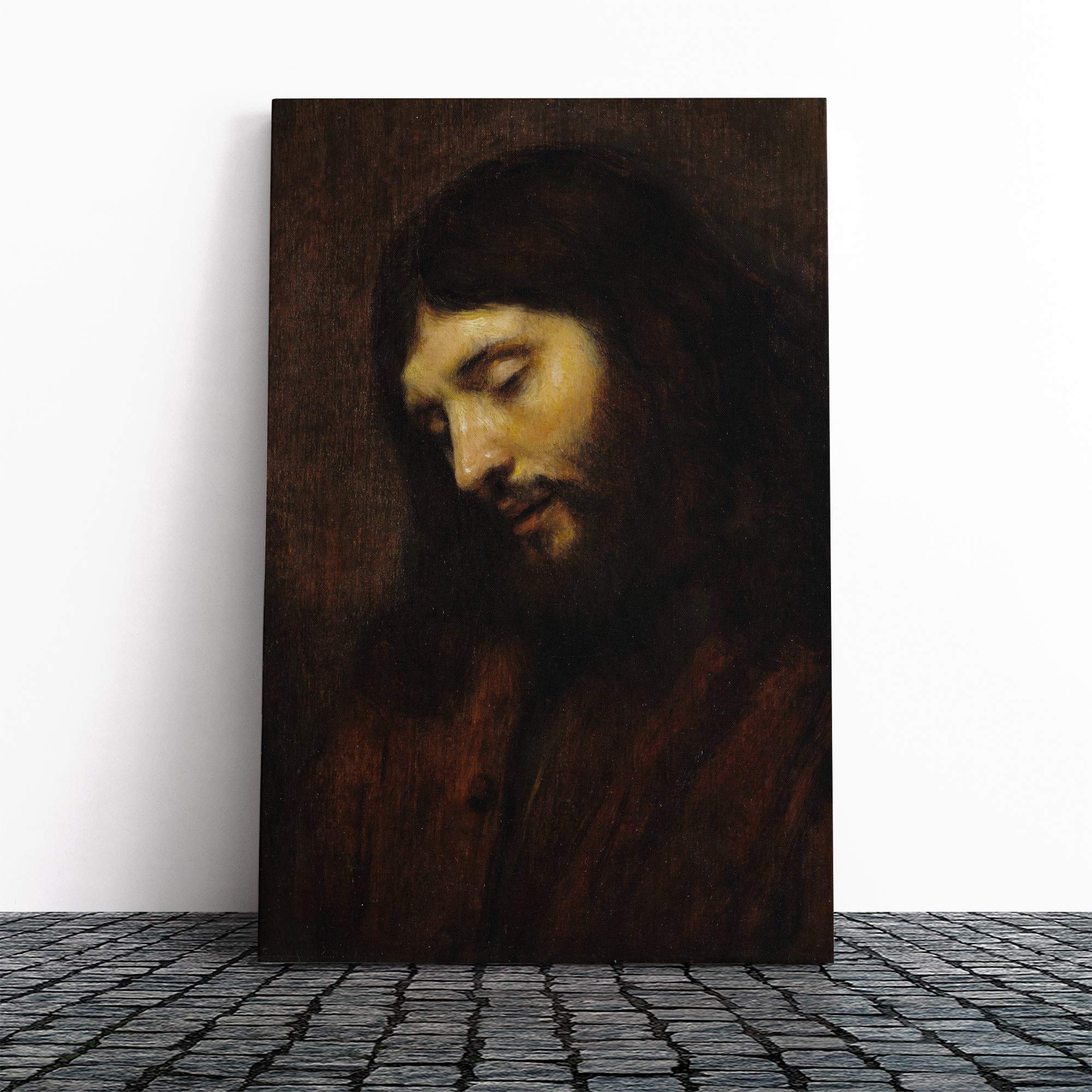 Rembrandt Christ Vol.2 Canvas Print | Gallery Wrapped 30mm Frame Wall Art | 20x14 inches | Ready to Hang | Modern Religious Picture | Living Room Bedroom Lounge Office
