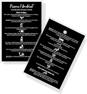 Boutique Marketing LLC Plasma Fibroblast Post Op Care Instruction Cards,30 Pack,4x6 inch inch large Postcard Size,Black with White Design