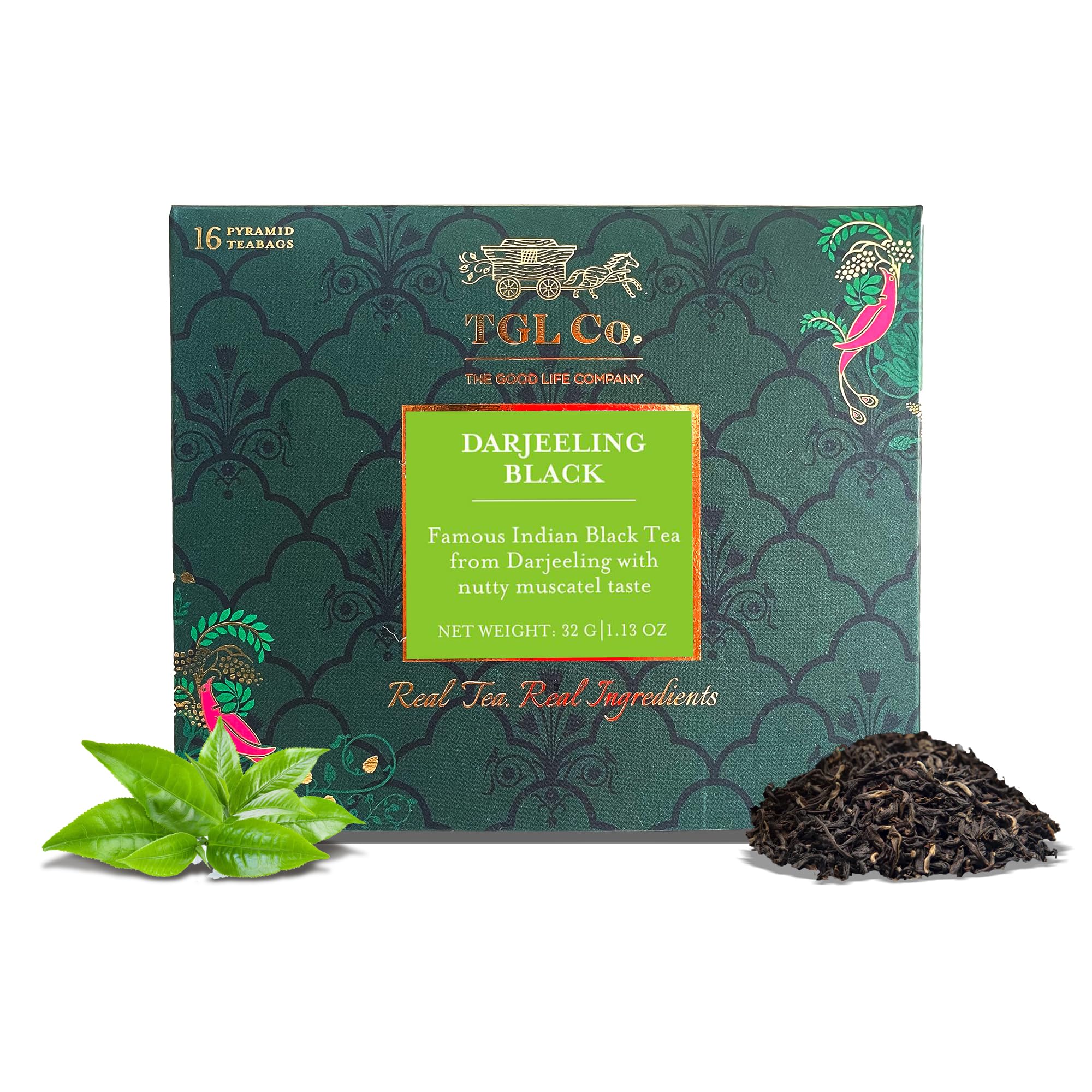 TGL Co. The Good Life Company Darjeeling Black Tea Bags, 32 Tea Bags with Nutty Muscatel Taste