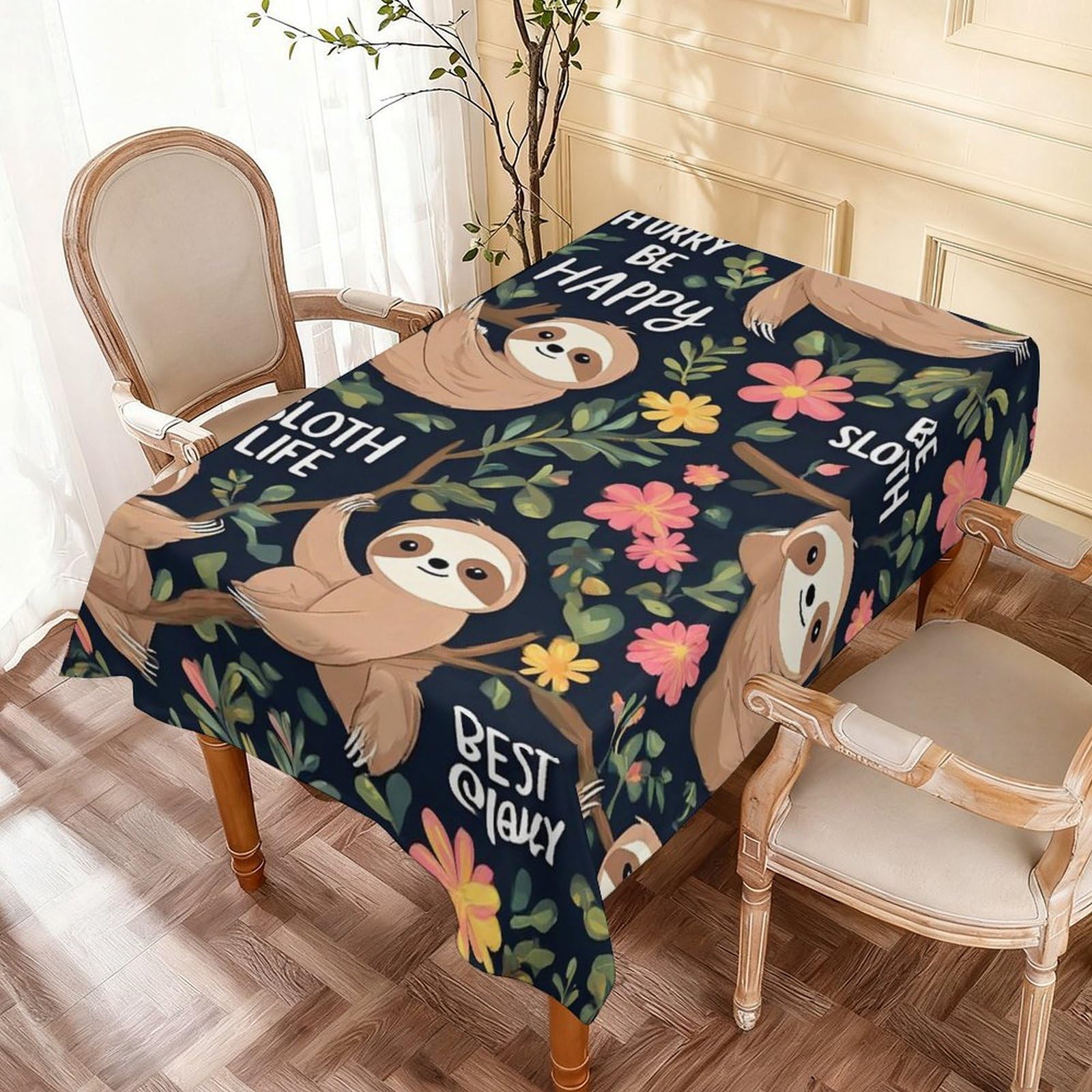 Nappe de table paresseux rectangulaire idéale pour les pique-niques et les repas de restaurant