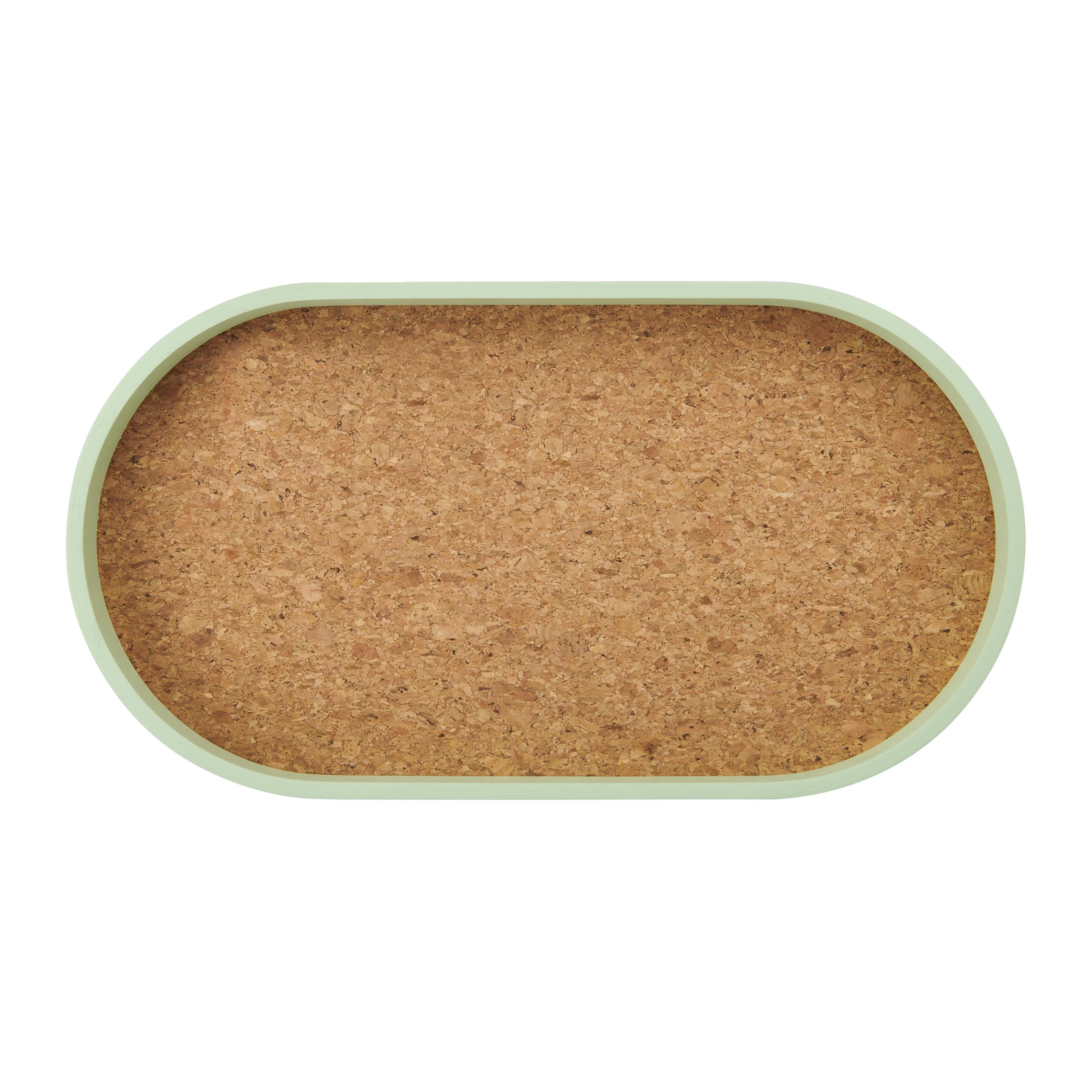KitchenCraft Idilica Oval Serving Tray with Cork Veneer Base, Presentation Tray for Snacks, Dessert, Biscuits, Tea & Coffee 38 x 2cm