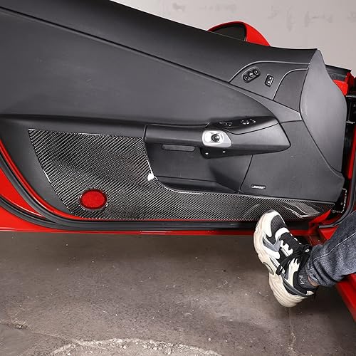 Miniatura 3 de Kit antipatadas para panel de puerta interior de automóvil, compatible con Chevy Corvette C6 2005-2013, fibra de carbono para puerta de automóvil