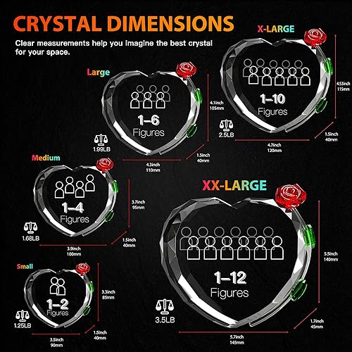 Miniatura 5 de Foto de cristal 3D con rosa roja, regalos personalizados para padre, papá, mamá, mujer, esposa, ella, él, hombres, gran regalo personalizado para el