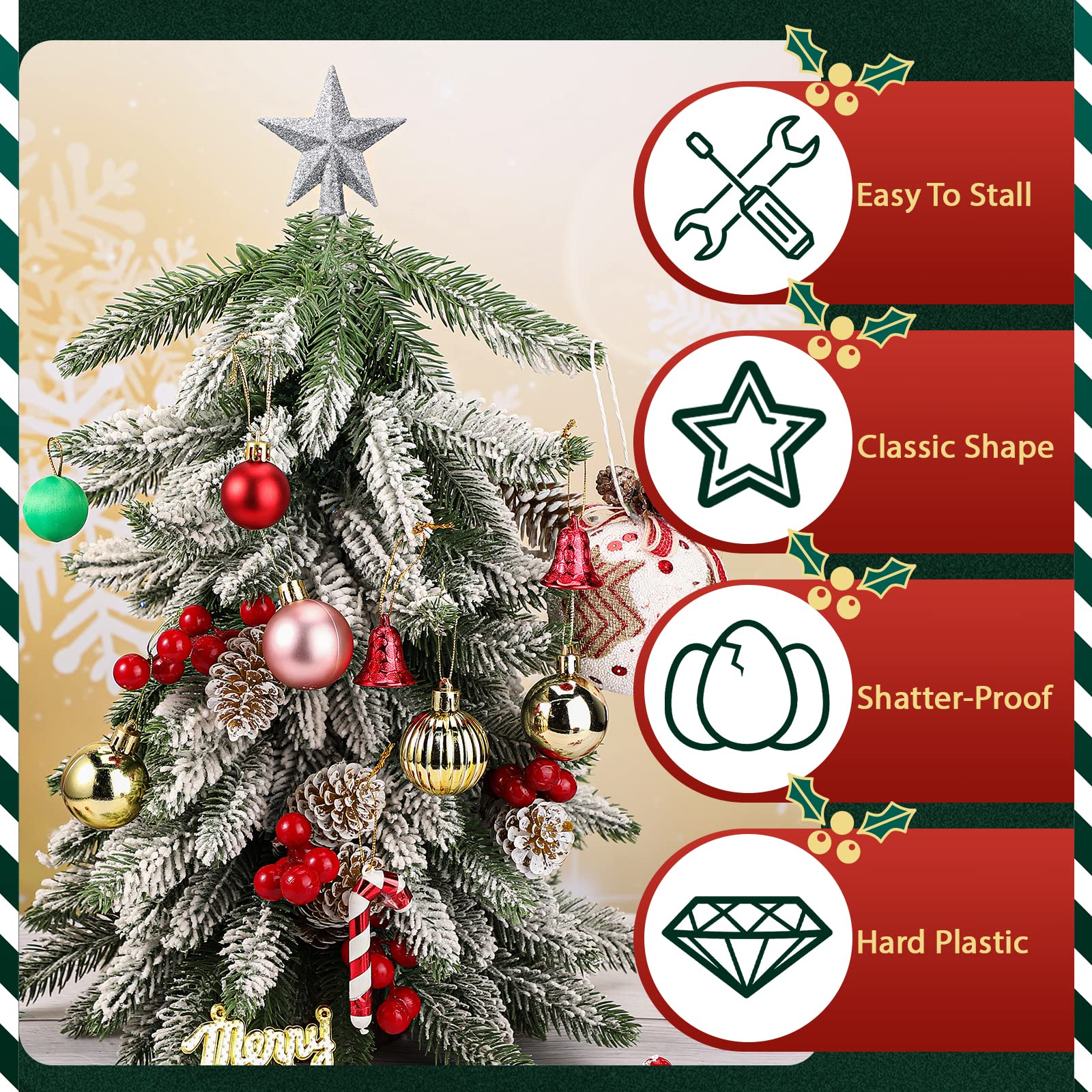 Amazon.co.jp: Hanaive クリスマスツリートッパー ミニスター 小さな