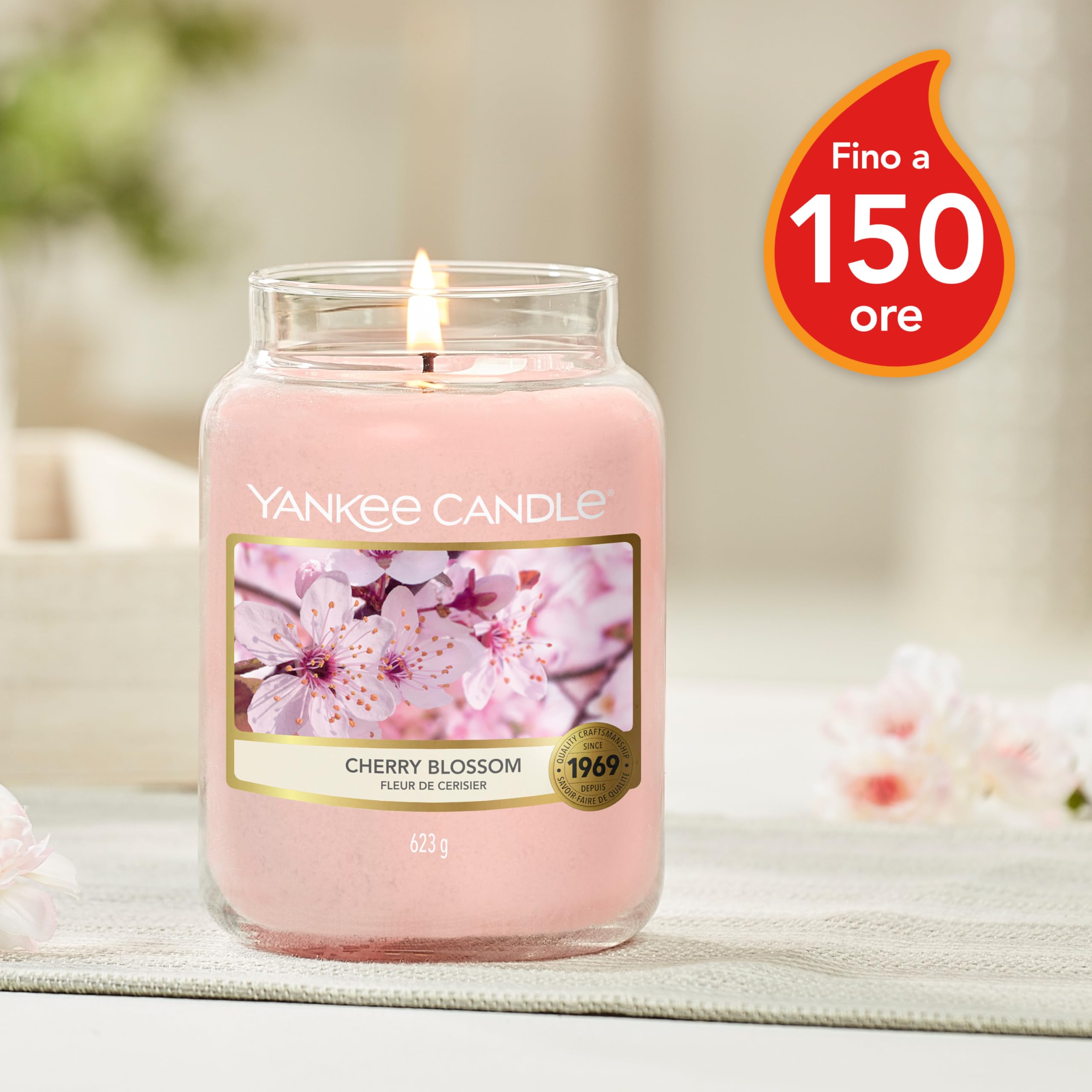 Yankee Candle Candela profumata in giara grande | Fiore di ciliegio | Durata Fino a 150 Ore | Regali perfetti per la festa della mamma per le donne