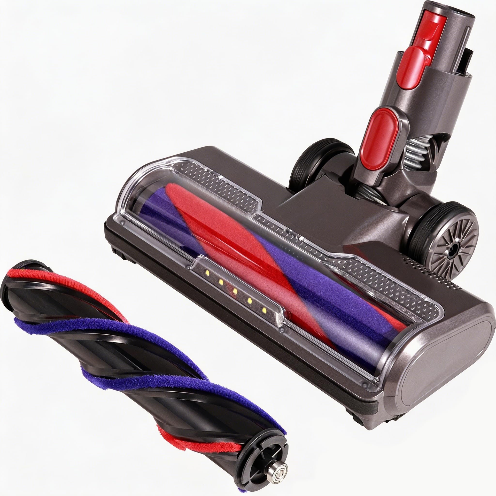 Kit de repuesto de cepillo para aspiradora Dyson V11, V10, V8, V7, V15, con boquilla de suelo, luces frontales, 2 rodillos de repuesto para alfombra y suelo duro, SV10, SV12, SV15, SV18