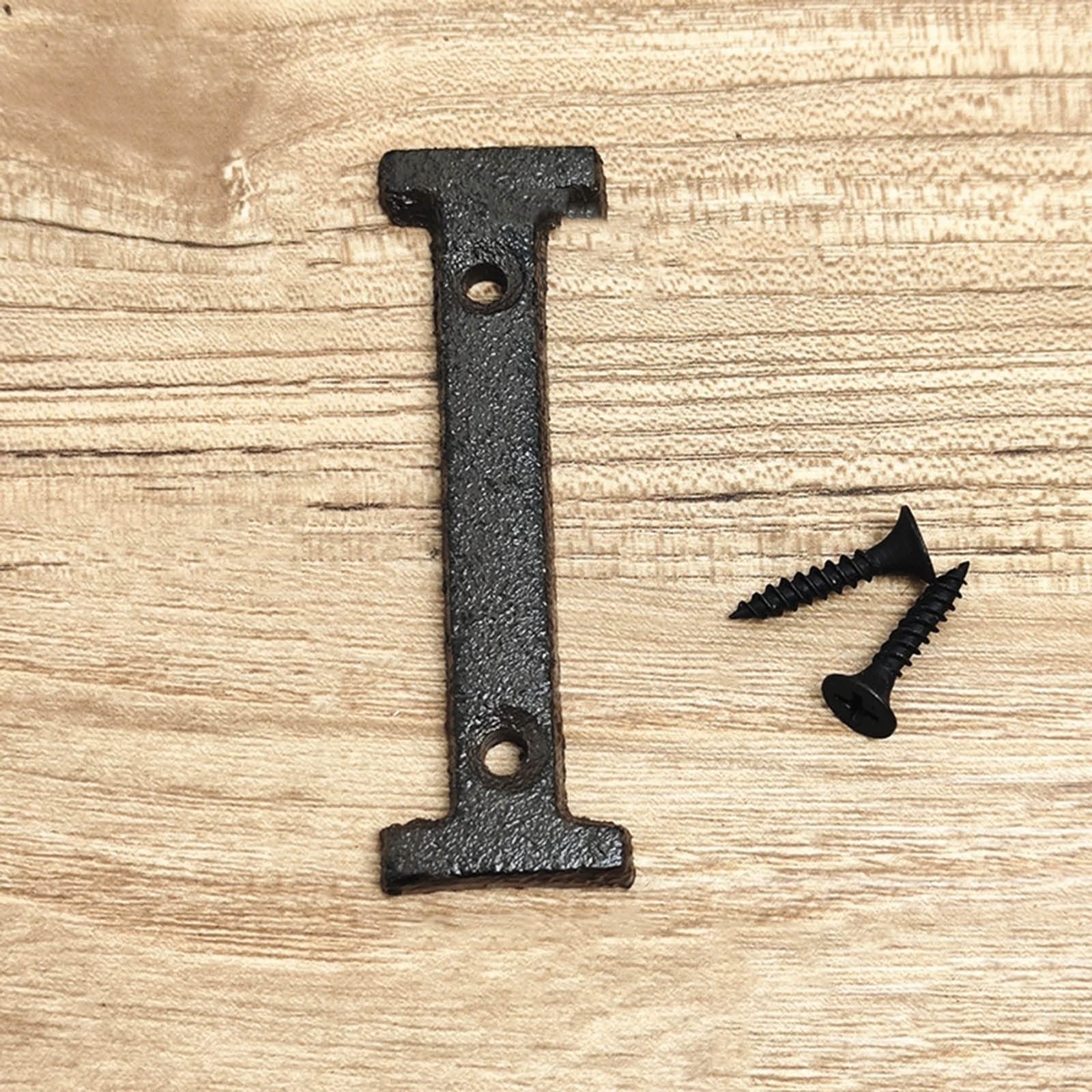 3D House Plaque Numbers 0-9 Letter A-Z Black Cast Iron 8cm Metal Digital Door Plate Sign with Screws Alphabet Home Outdoor Anti-Rust Exterior Signage Doorplate Hotel Apartment Street Mailbox (I)