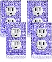 Vista 6 de 4 piezas de diamantes de imitación de imitación de madera de grano de pared cubierta de interruptor de luz de palanca, cubierta decorativa duradera