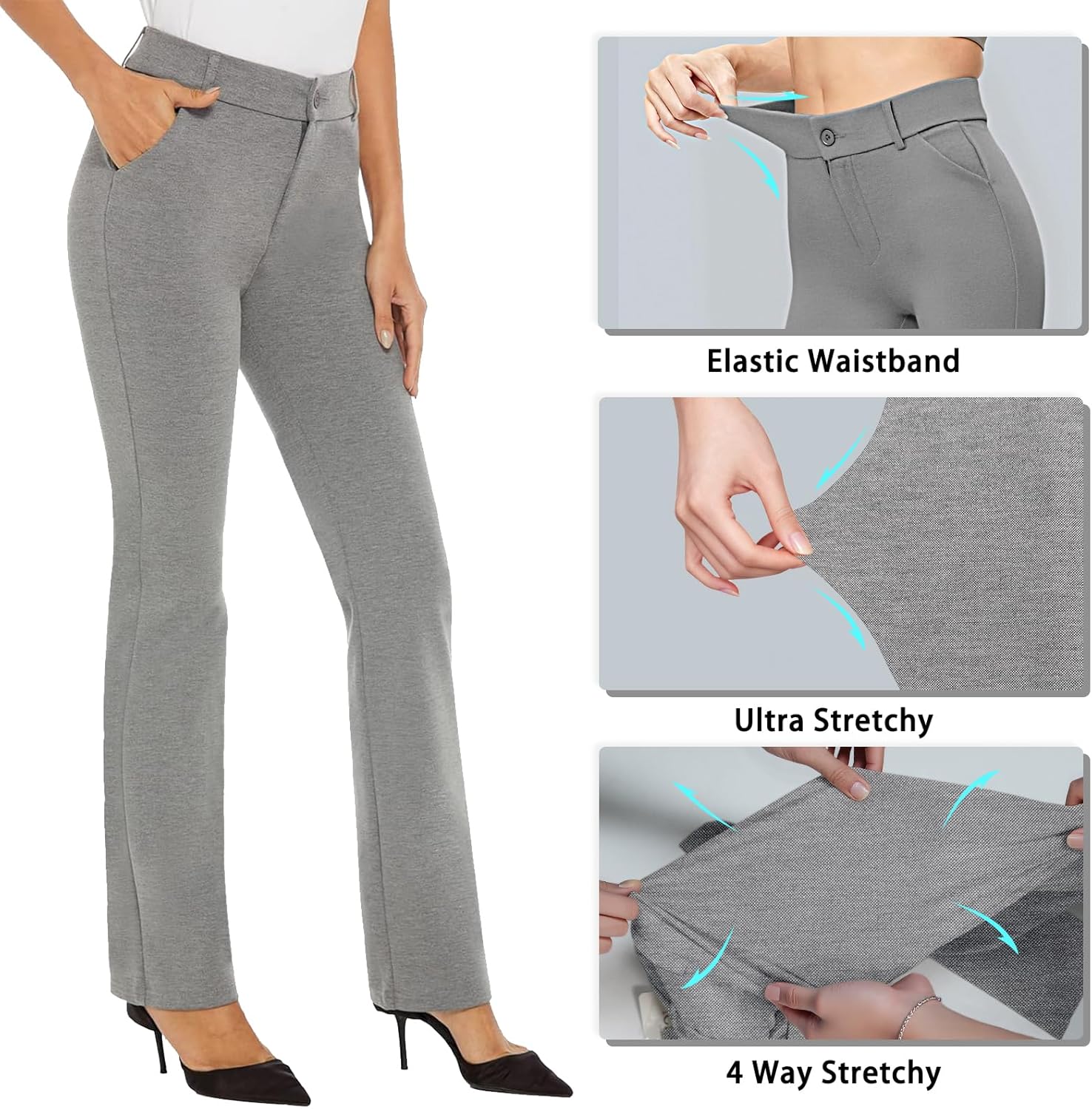 iChosy Women's Ease into Comfort Barely Bootcut Stretch Dress Pants - Image 6