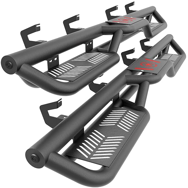 Three Raised Steps, Crew Cab Running Boards Compatible with 2019-2026 Chevy Silverado & GMC Sierra 1500, 2020-2026 Chevrolet Silverado/Sierra 2500 3500 HD Side Step (Excl 2019 1500 LD/Limited)