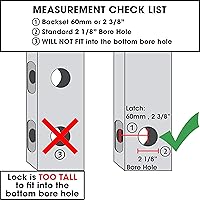Vista 3 de MX600 - Cerradura de palanca mecánica con botón, 2 3/8 pulgadas, pestillo de 2 3/8 pulgadas, teclado de 13 dígitos, entrada sin llave comercial