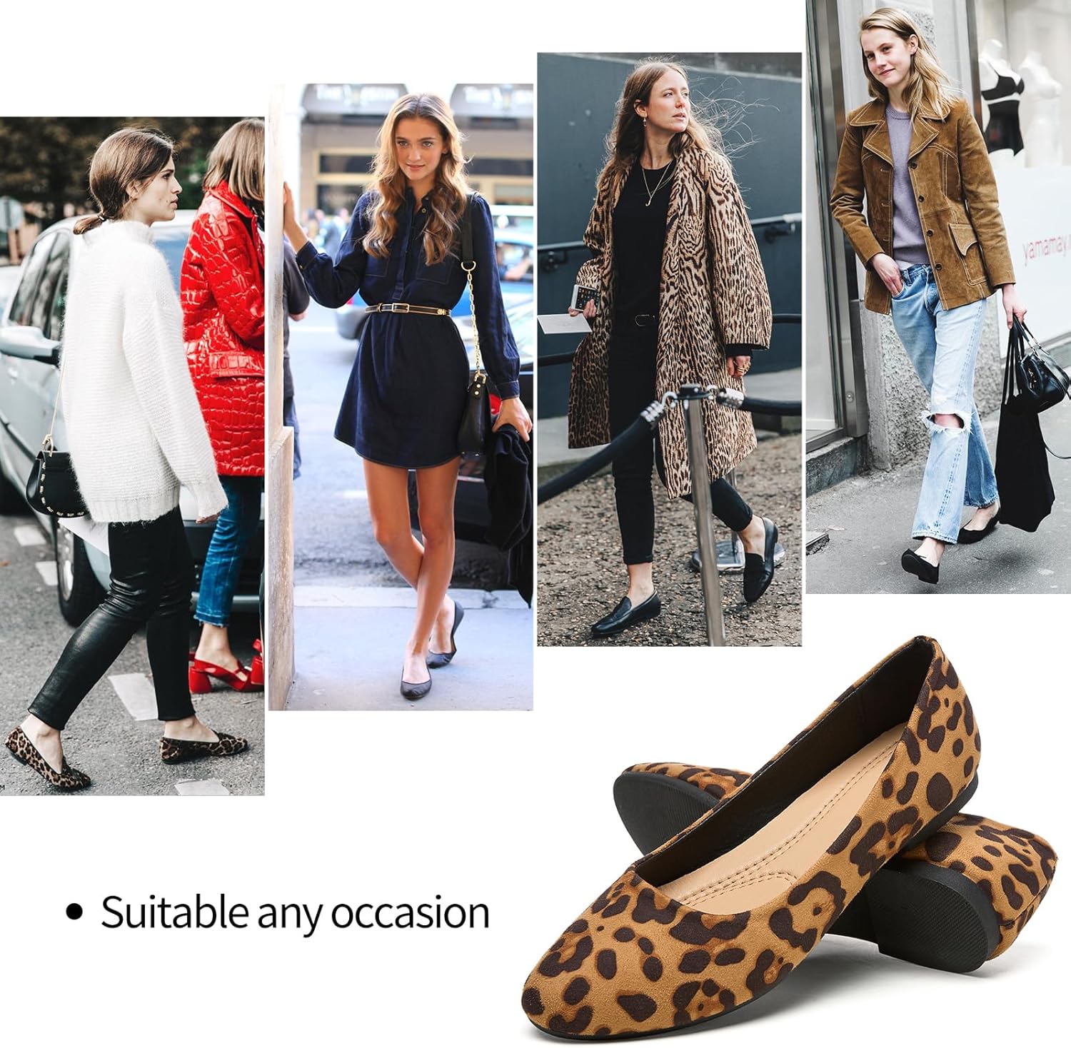 Hash Bubbie Women's Flats Shoes Ballet Flats Dress Shoes Comfortable PU Leather Slip on Shoes for Women - Image 5