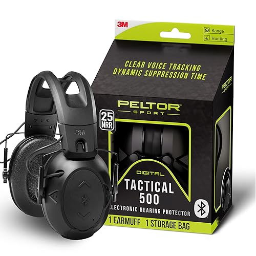 Peltor Sport Tactical 500 Auriculares de Protección Auditiva Bluetooth Tácticos, Talla Única, 1 Par de Auriculares
