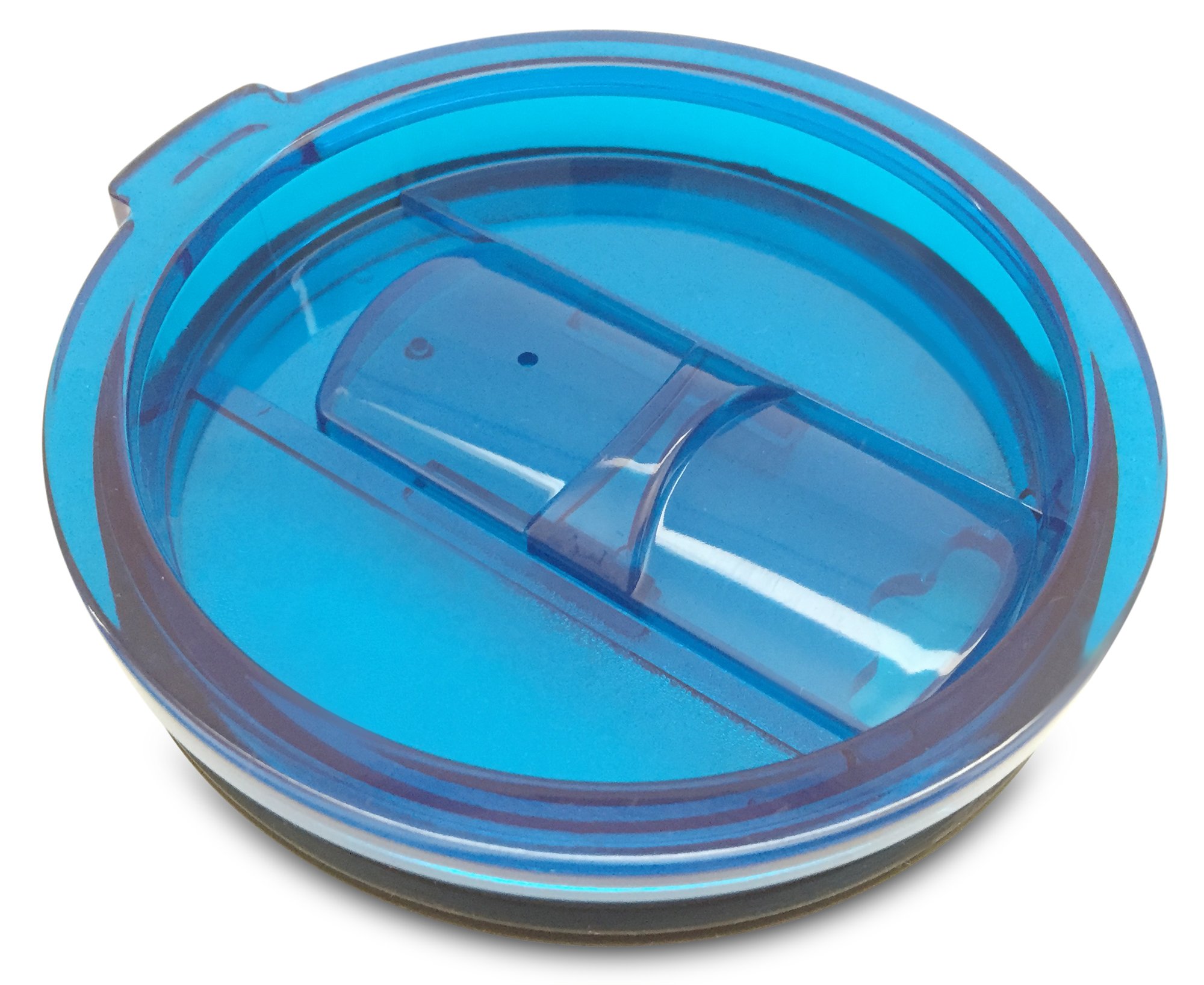 Blue Replacement Lid with Slider Closure for Yeti Rambler, Ozark Trail Tumblers - Works Perfect with Straws (Tumbler not included)