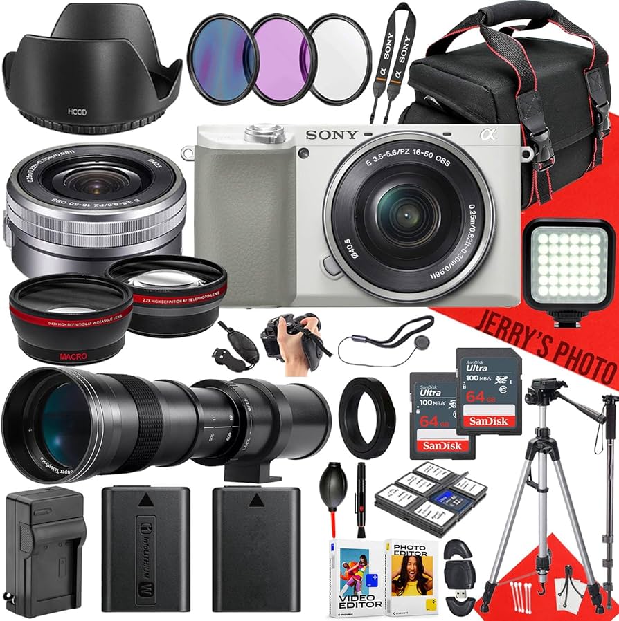 Amazon.com : Sony a6100 Mirrorless Camera (White) with Sony E PZ